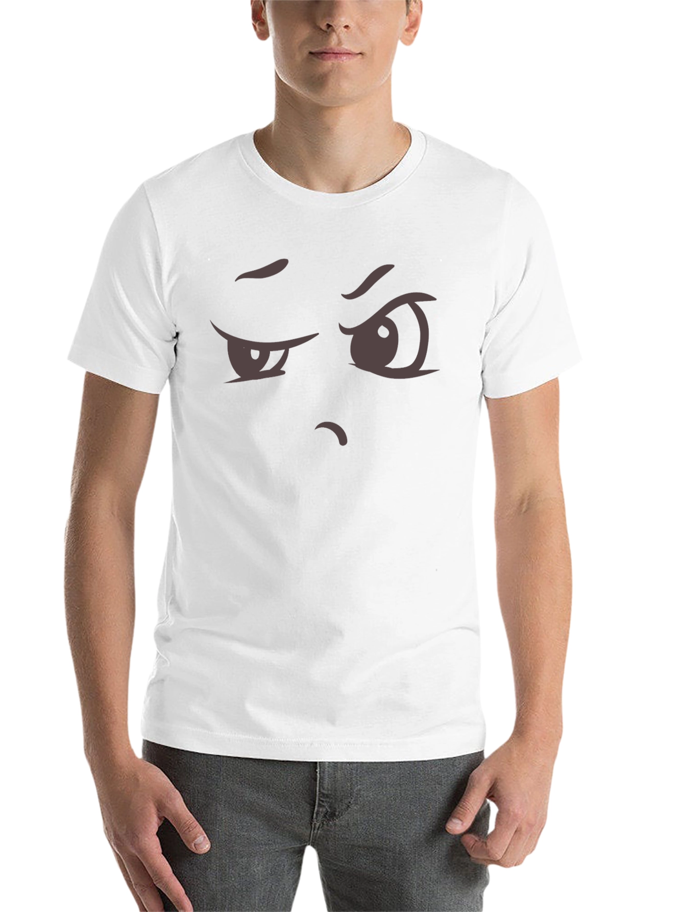 Black Skeptical Stare Graphic Tee - Funny Expression T-Shirt view 14