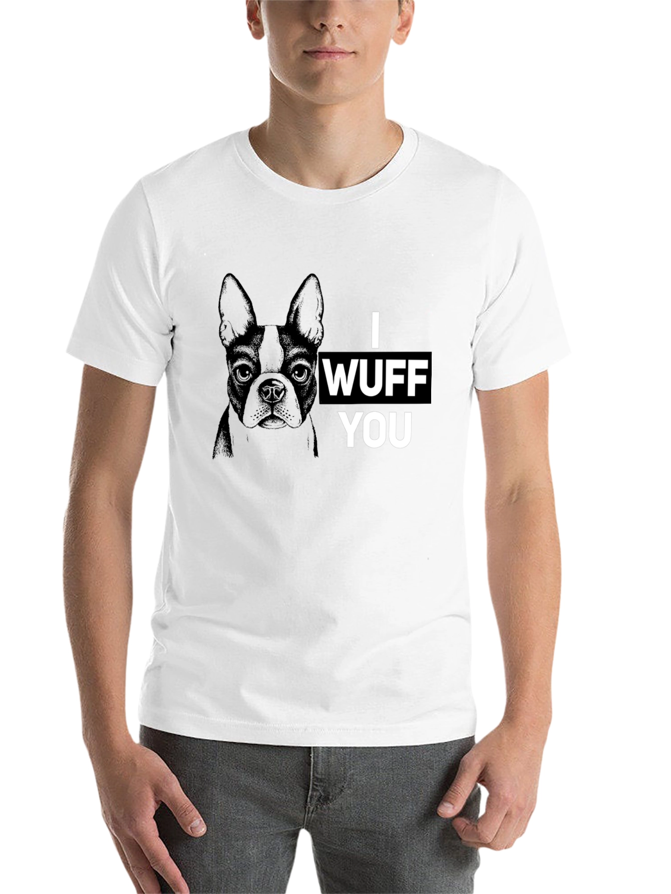 Black I Wuff You Graphic Tee - Black Cotton Blend view 14