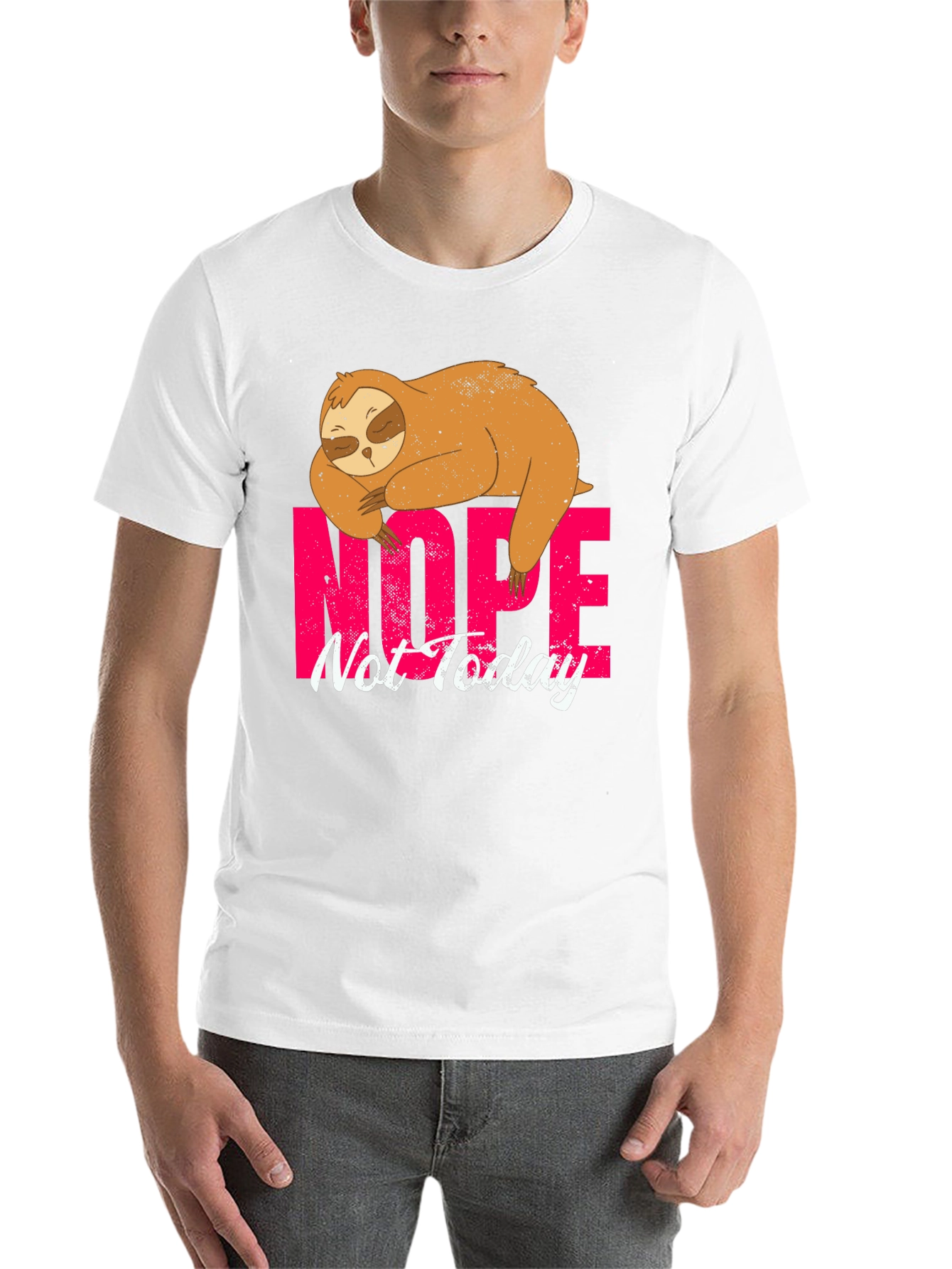 Black Nope Not Today Sloth Graphic Tee view 14