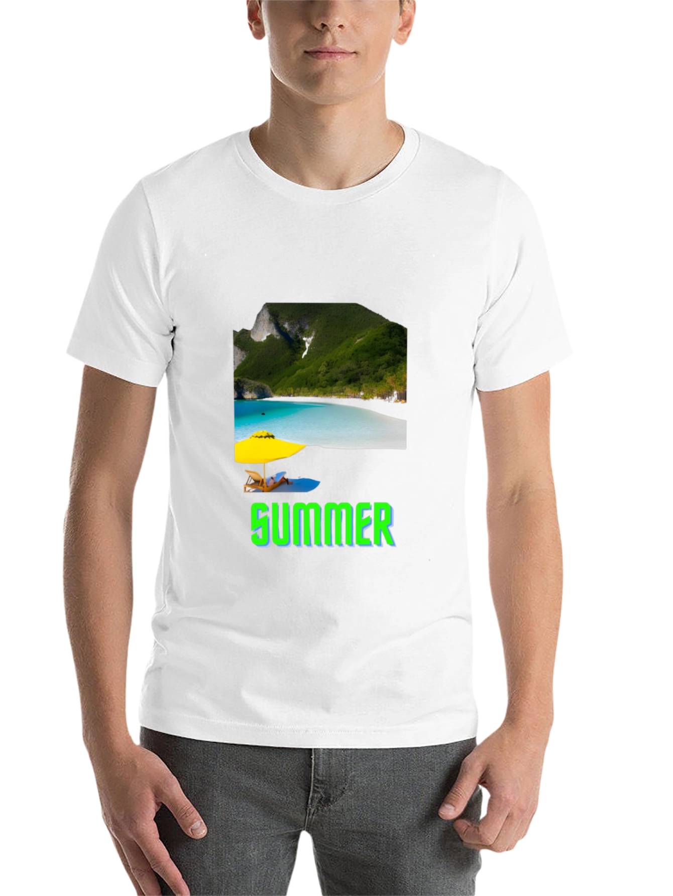 Black Summer Beach Graphic T-Shirt view 14