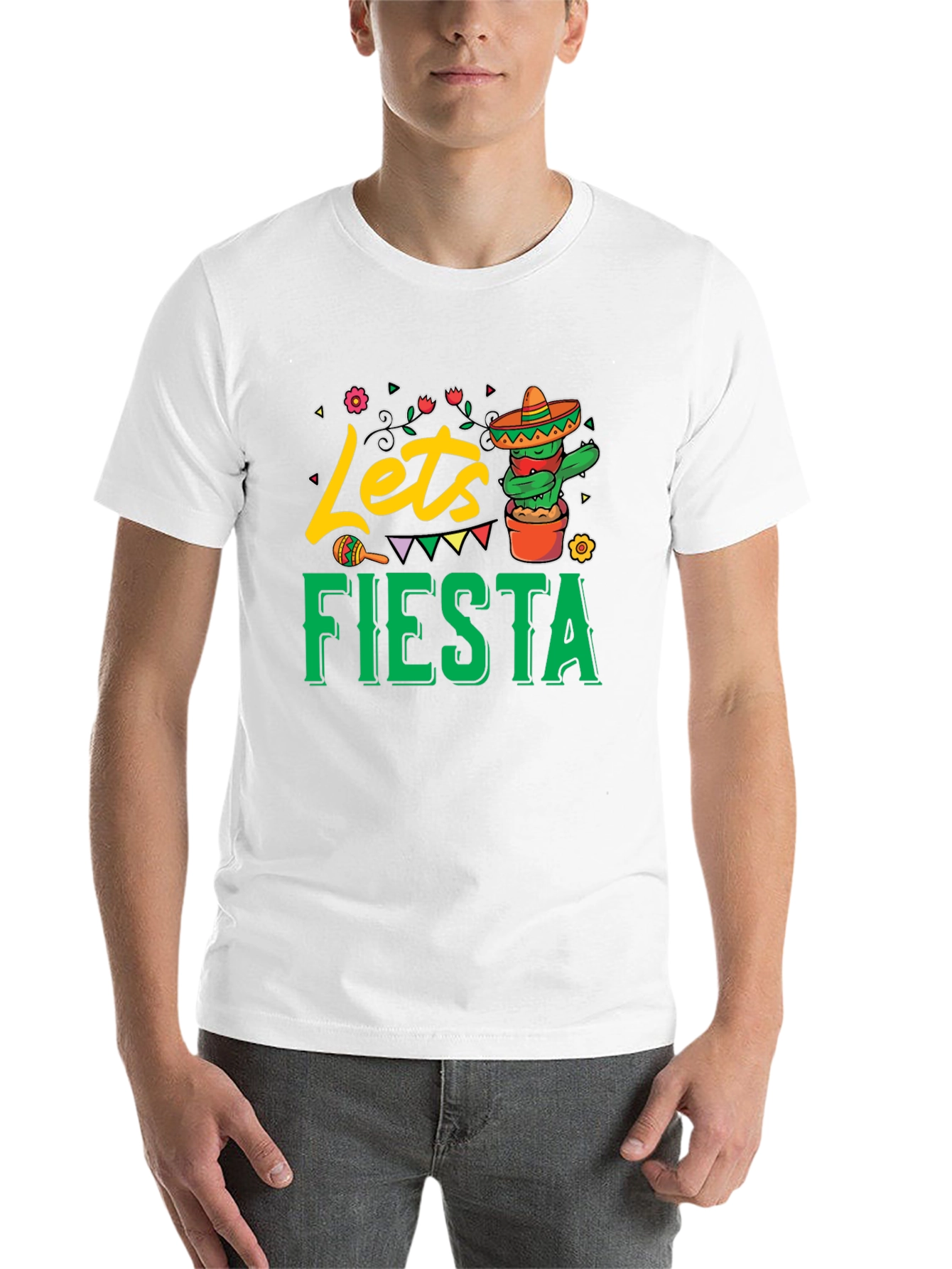 Black Let's Fiesta Black Graphic T-Shirt view 14