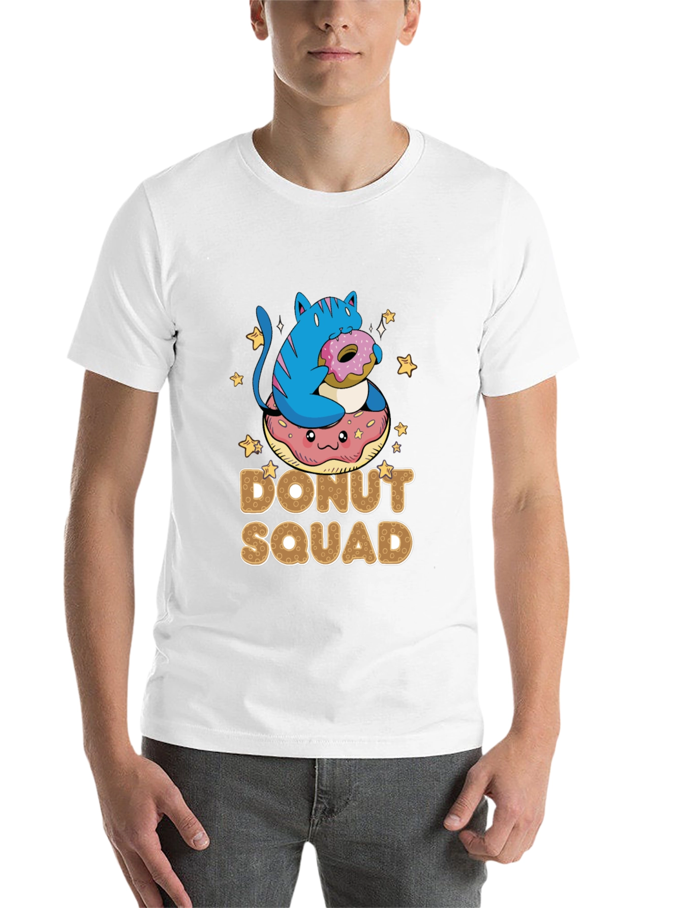 Black Donut Squad T-Shirt - Cat & Donut Graphic Tee view 14