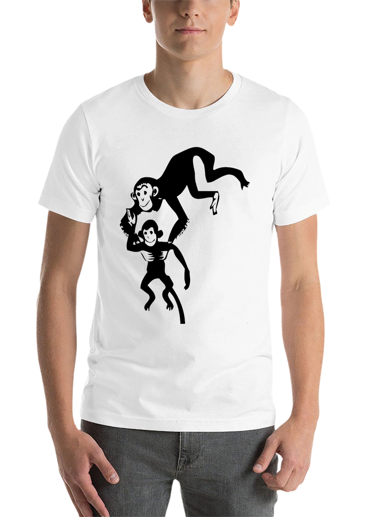 Black Monkey Graphic T-Shirt - Black Cotton Tee view 14