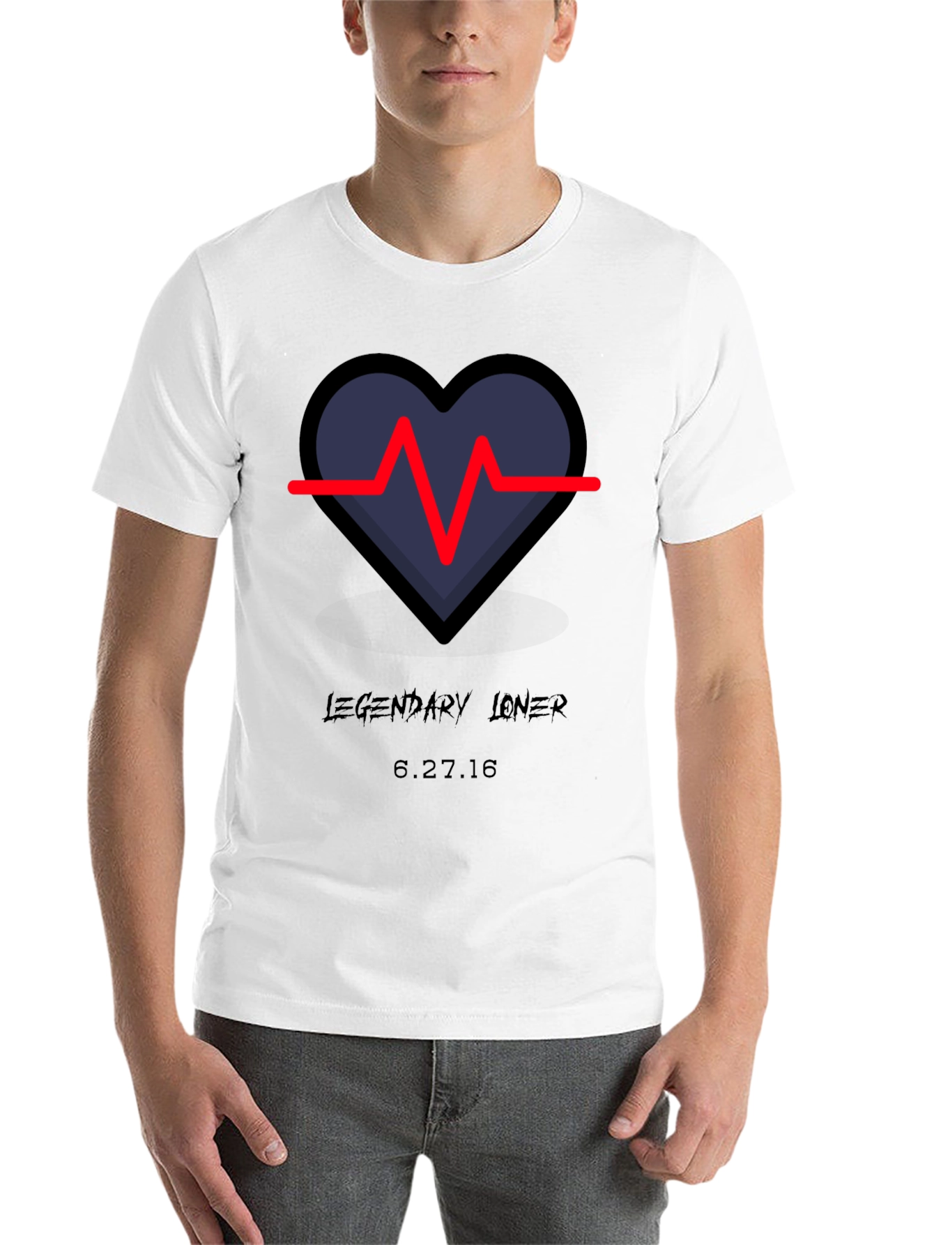 Black Legendary Loner Heartbeat Graphic Tee - Black view 14
