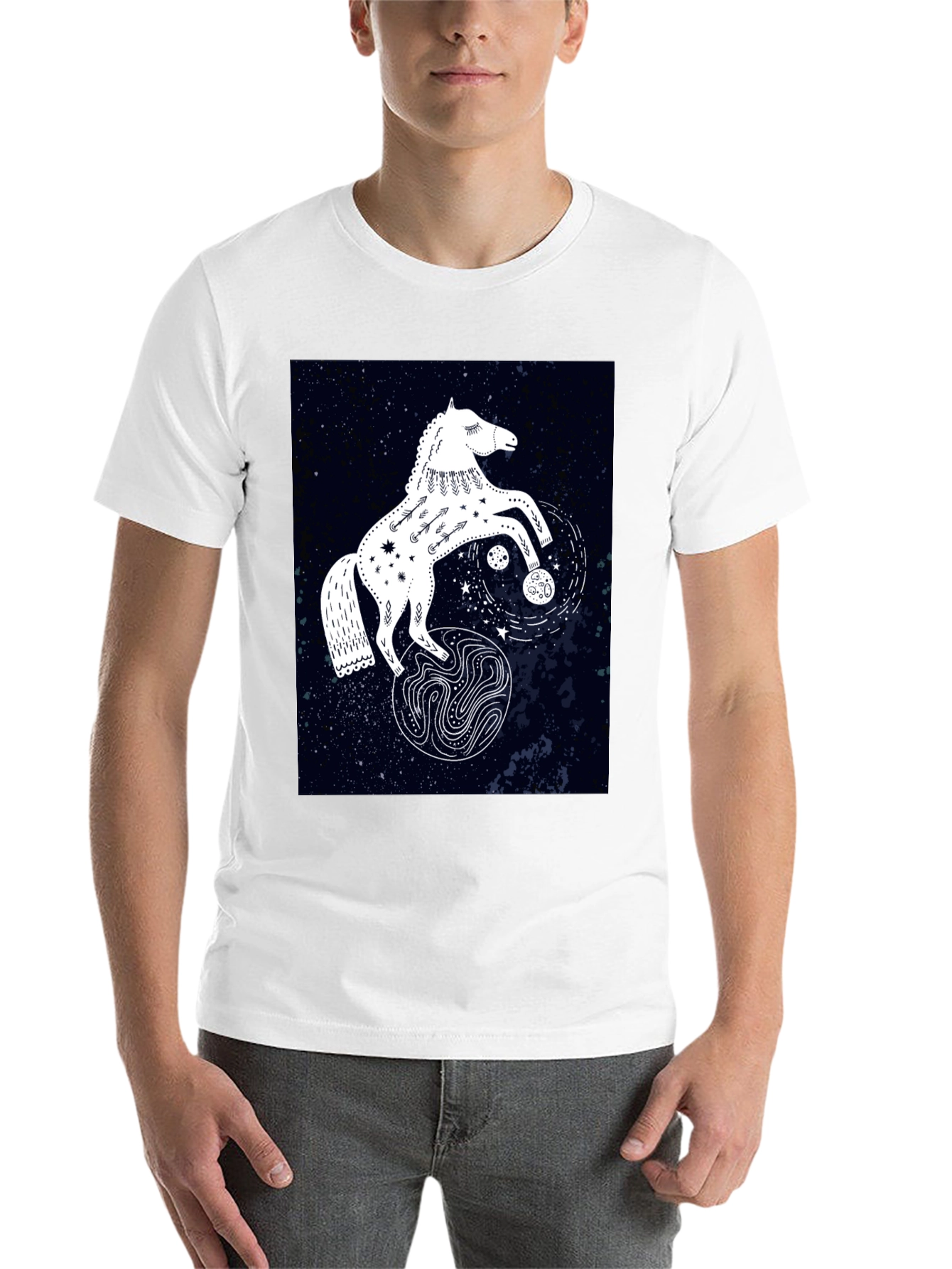 Black Celestial Horse Graphic Tee - Black view 14