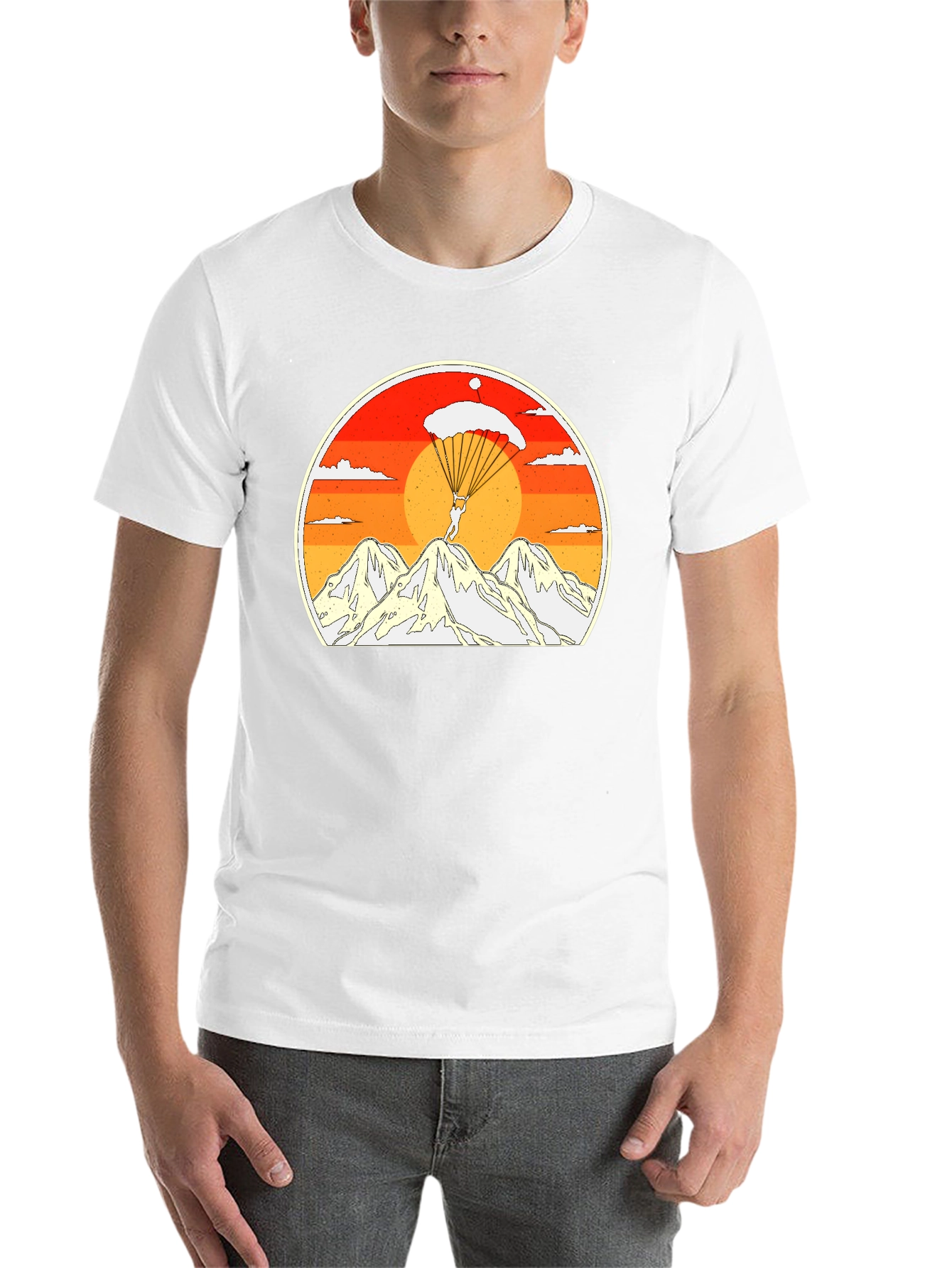 Black Skydiving Mountain Graphic Tee view 14