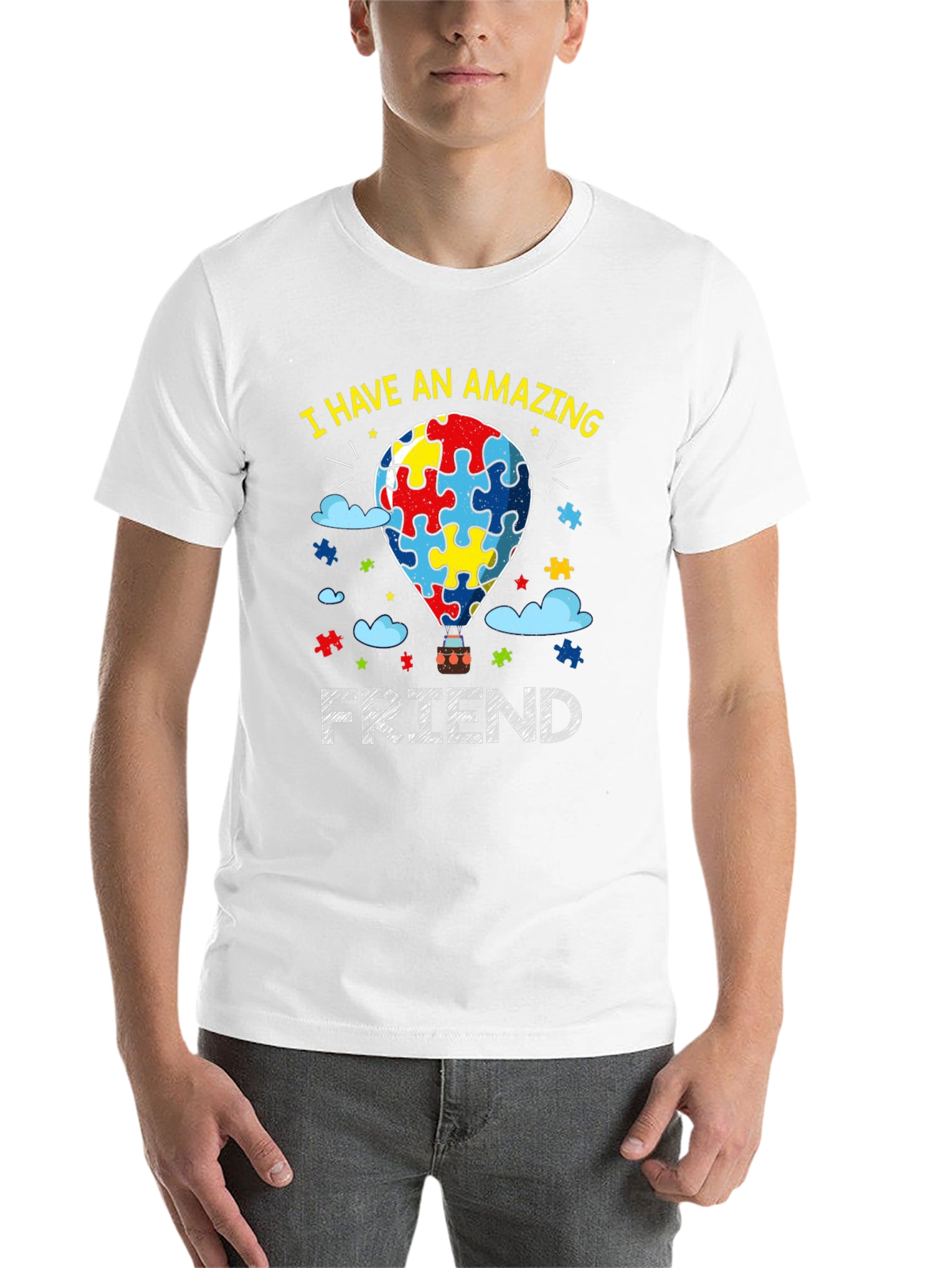 Black Amazing Friend Autism Awareness T-Shirt view 14