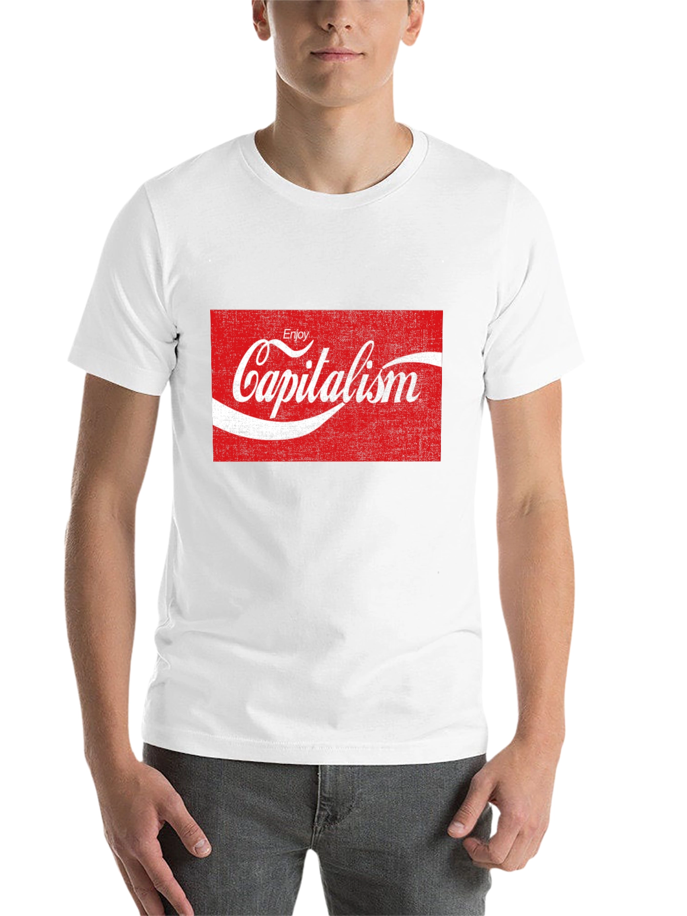 Black Enjoy Capitalism T-Shirt - Novelty Graphic Tee view 14