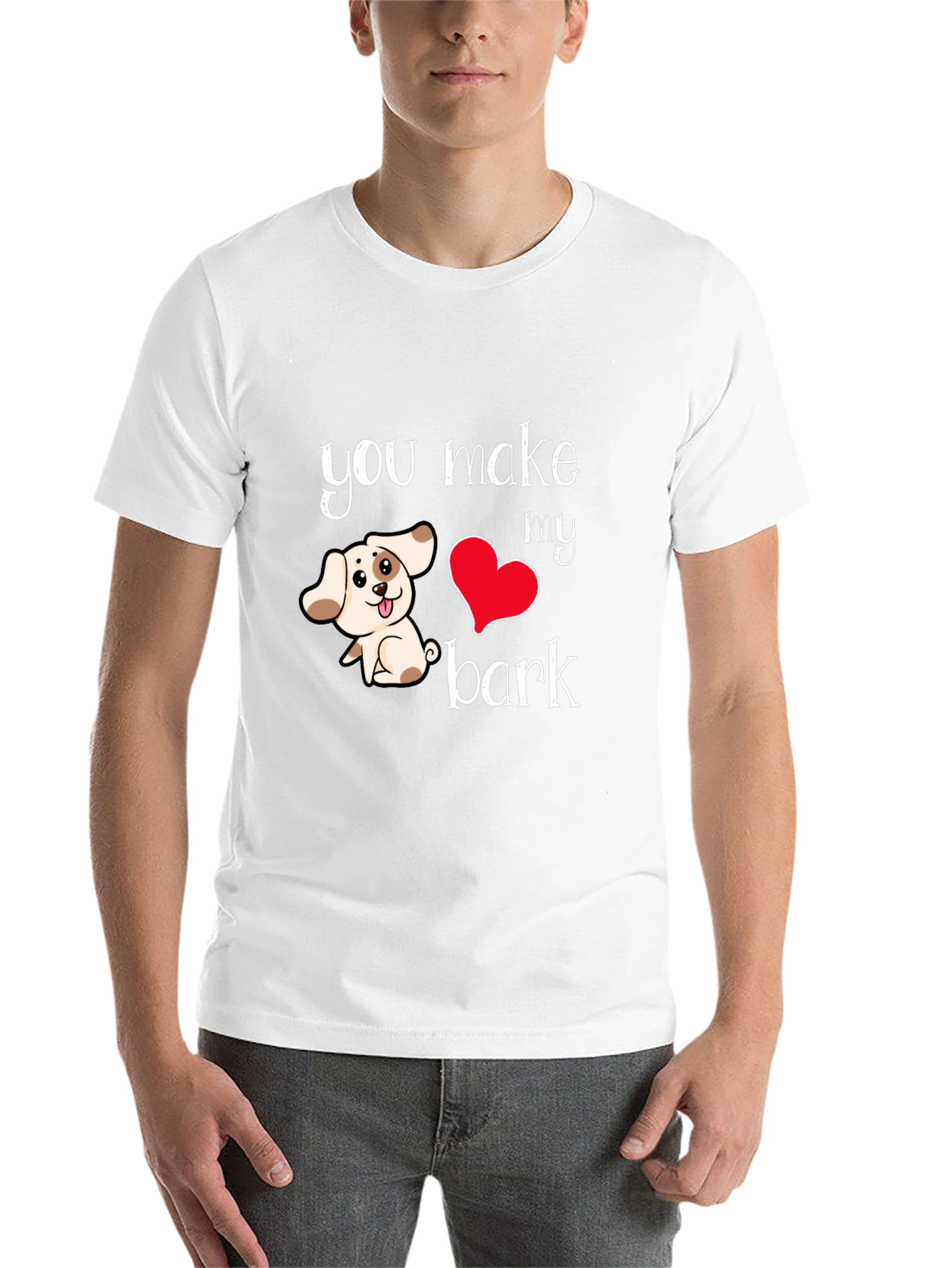 Black You Make My Heart Bark T-Shirt view 14