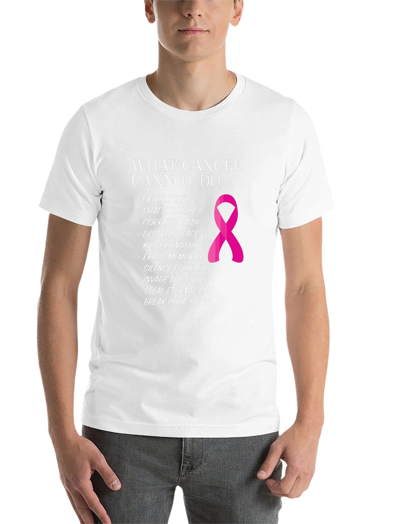 Black Cancer Awareness T-Shirt: What Cancer Cannot Do view 14