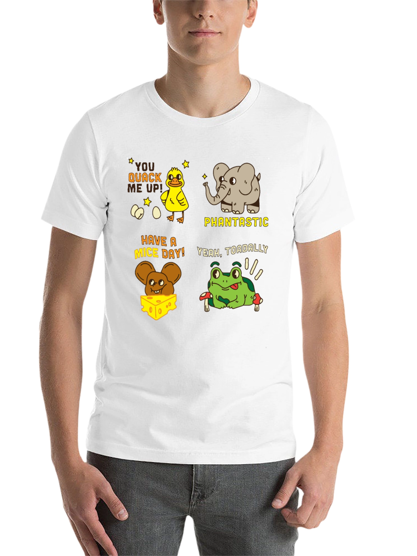 Black Pun-tastic Animal Tee: Quack Me Up, Have a Mice Day! view 14
