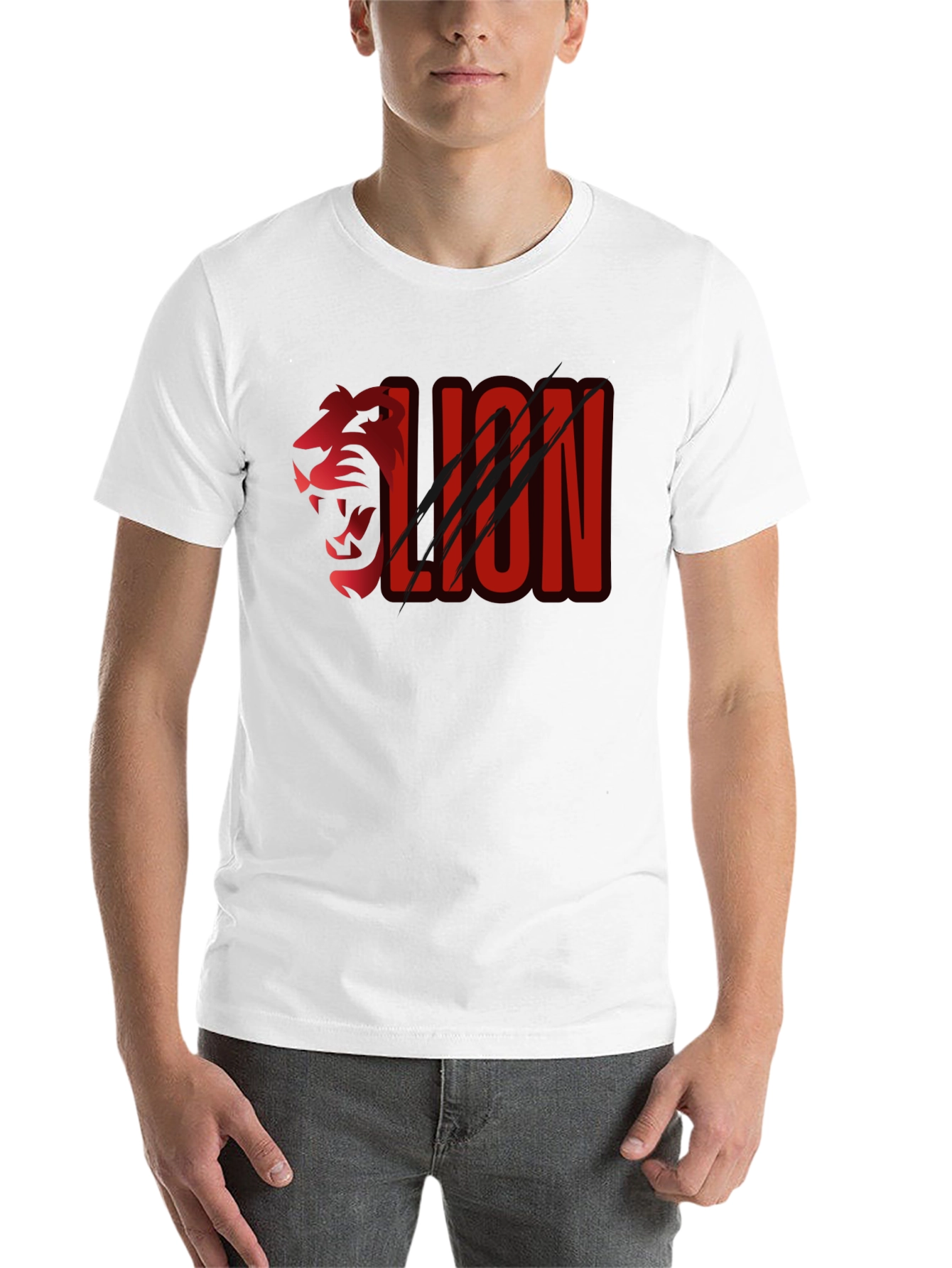 Black Lion Graphic Print Black T-Shirt view 14