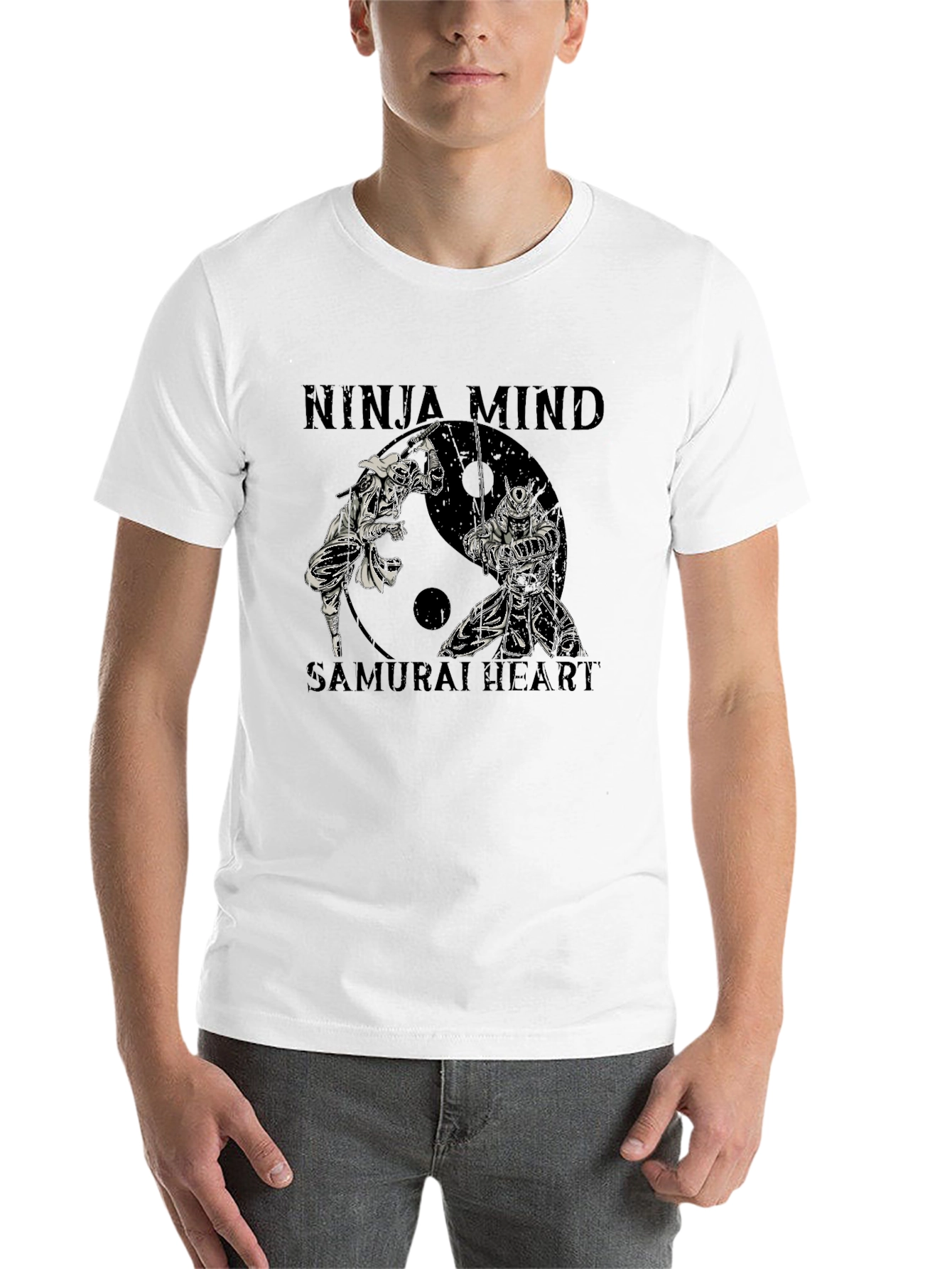Black Ninja Mind Samurai Heart Graphic T-Shirt view 14