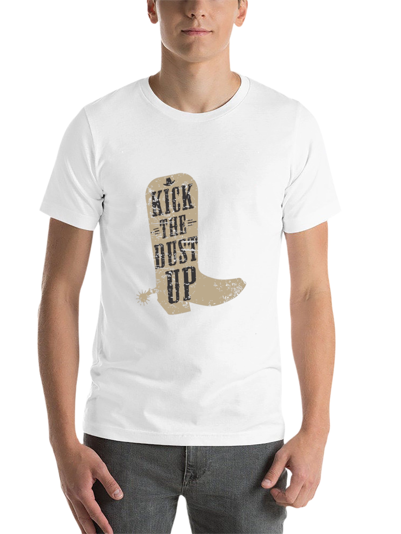 Black Kick the Dust Up Cowboy Boot Graphic T-Shirt view 14