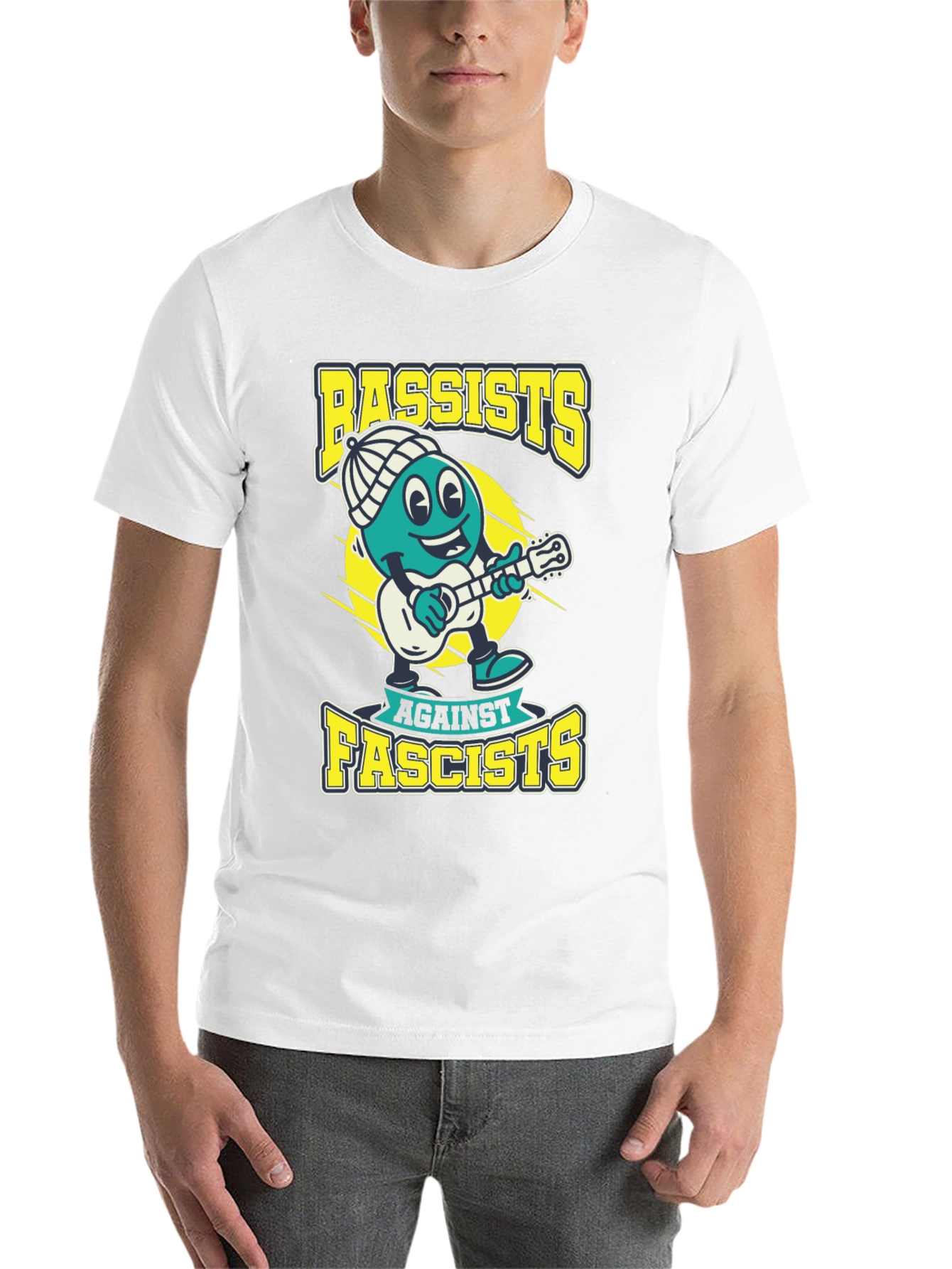 Black Bassists Against Fascists Graphic Tee - Political Statement T-Shirt view 14
