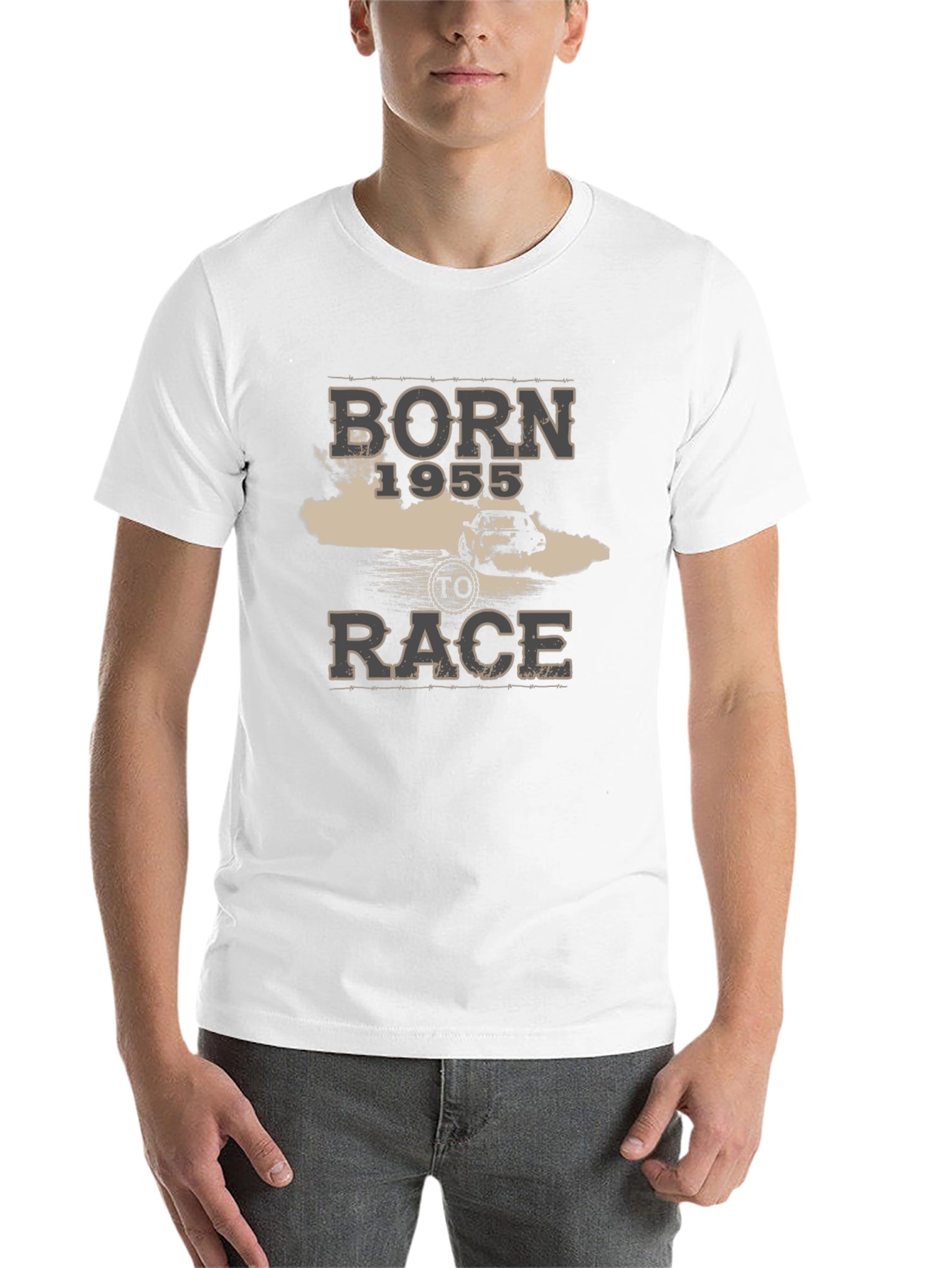 Black Born 1955 To Race Graphic T-Shirt view 14