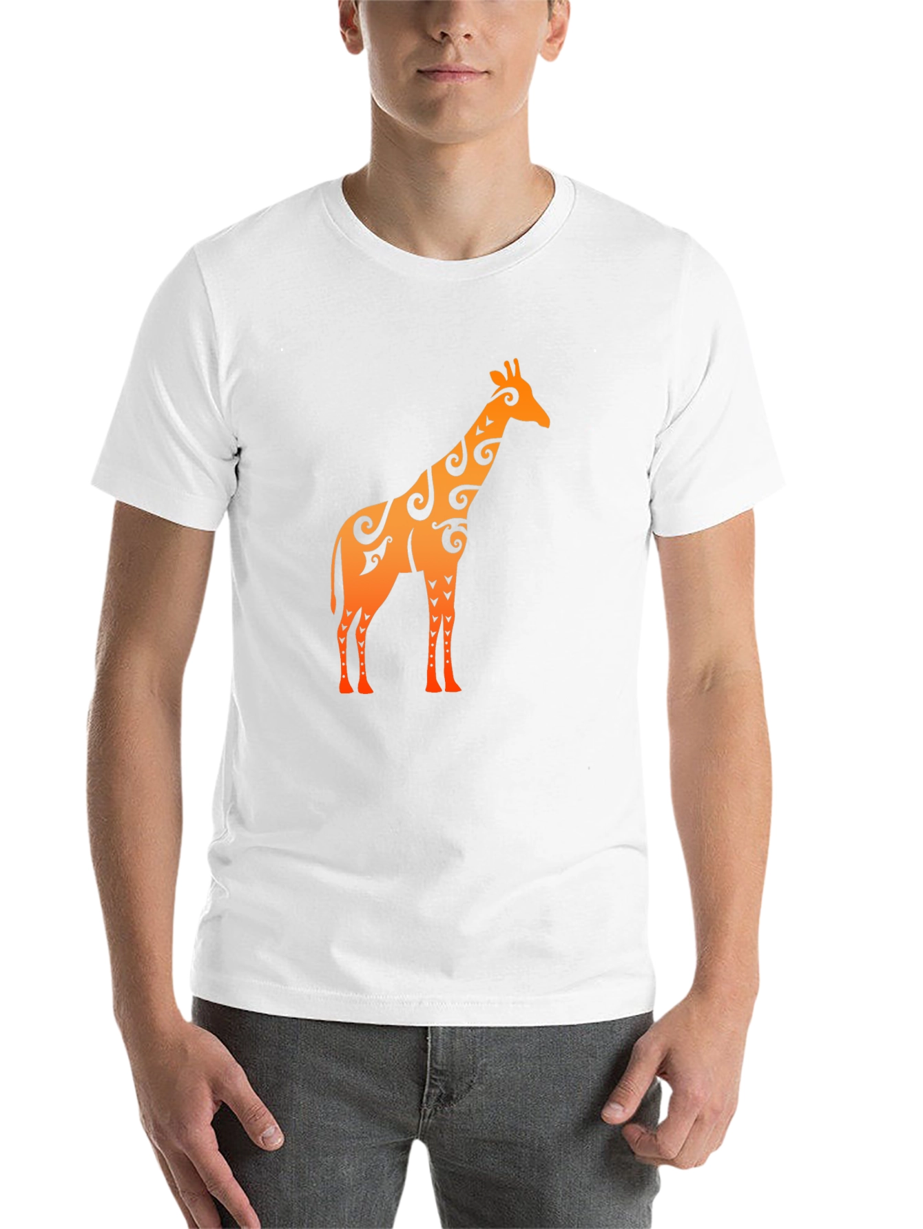 Black Tribal Giraffe Graphic T-Shirt view 14