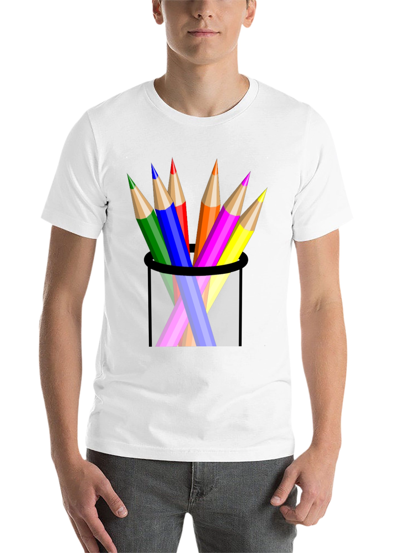 Black Colorful Pencils Black T-Shirt view 14