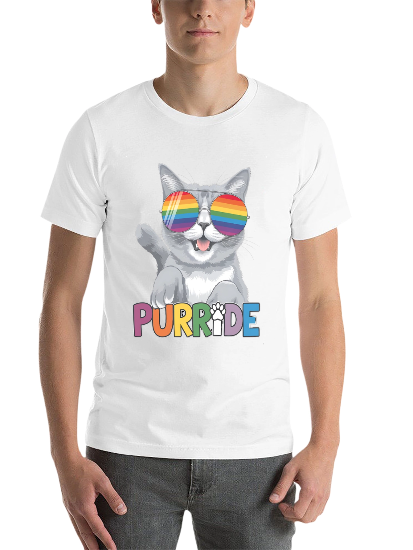 Black Purr-ide Cat T-Shirt view 14
