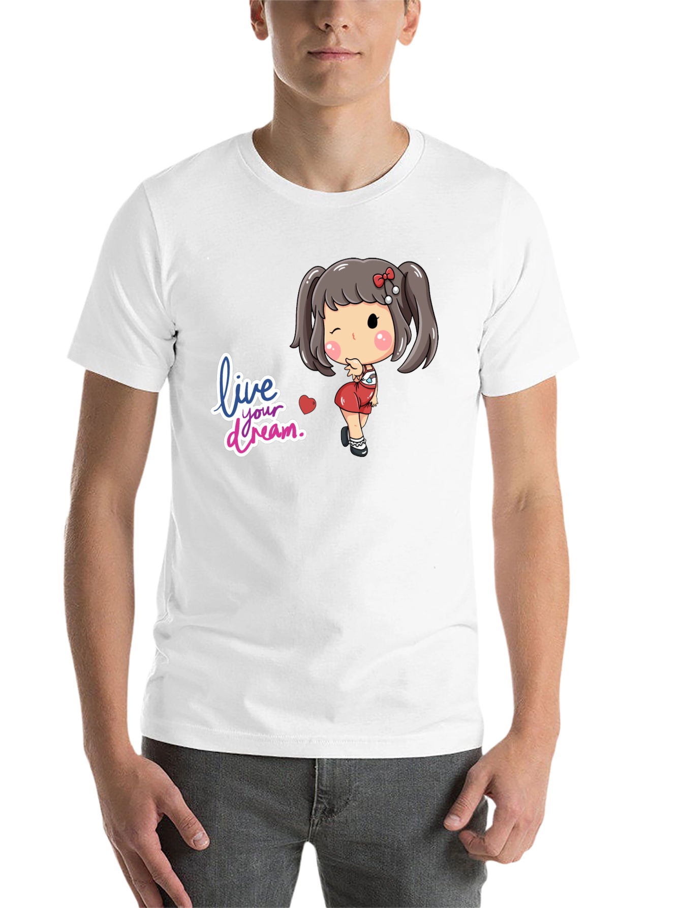 Black Live Your Dream Black Graphic Tee - Cute Girl Design view 14