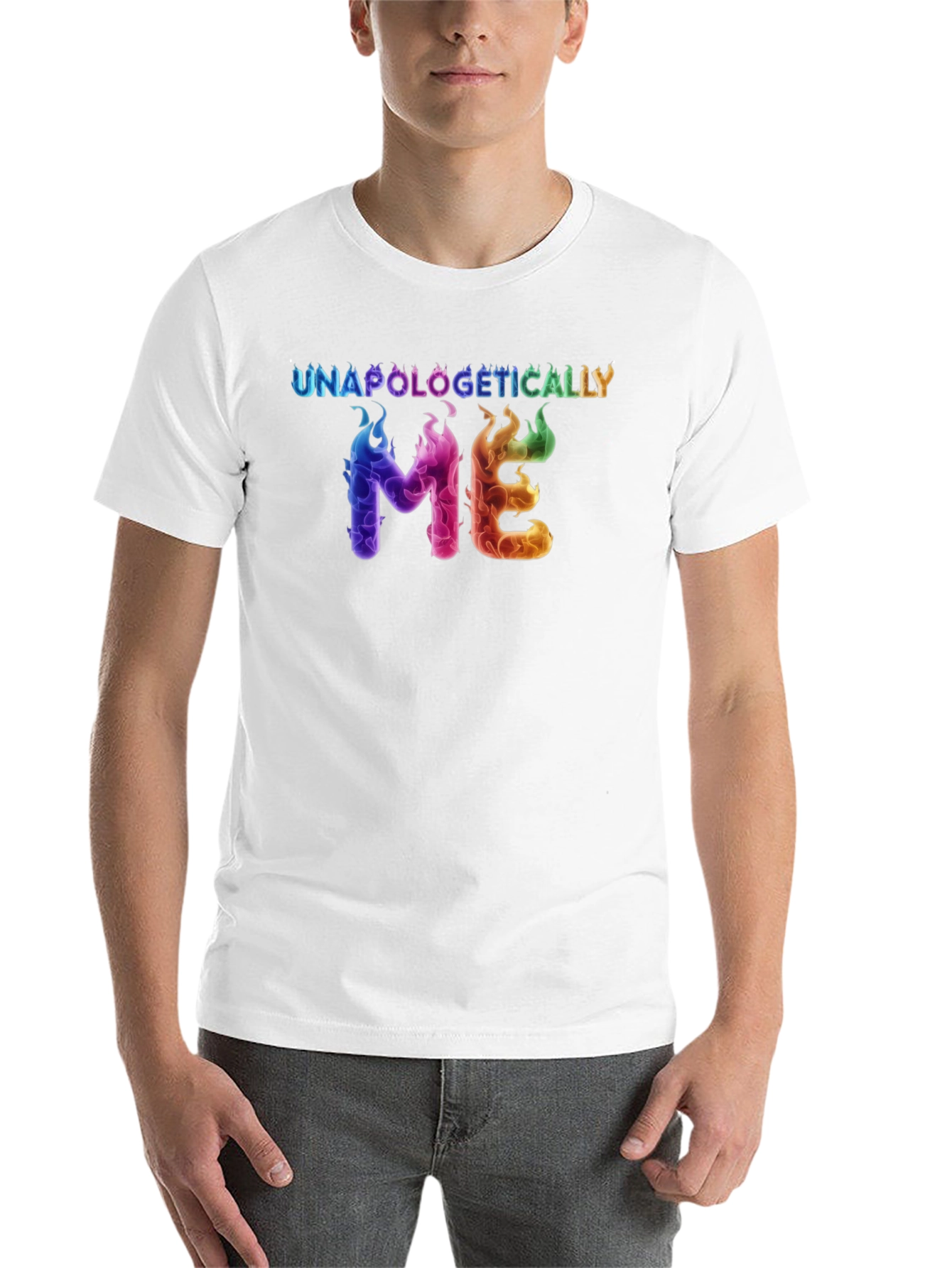 Black Unapologetically Me Rainbow Flame Graphic Tee view 14