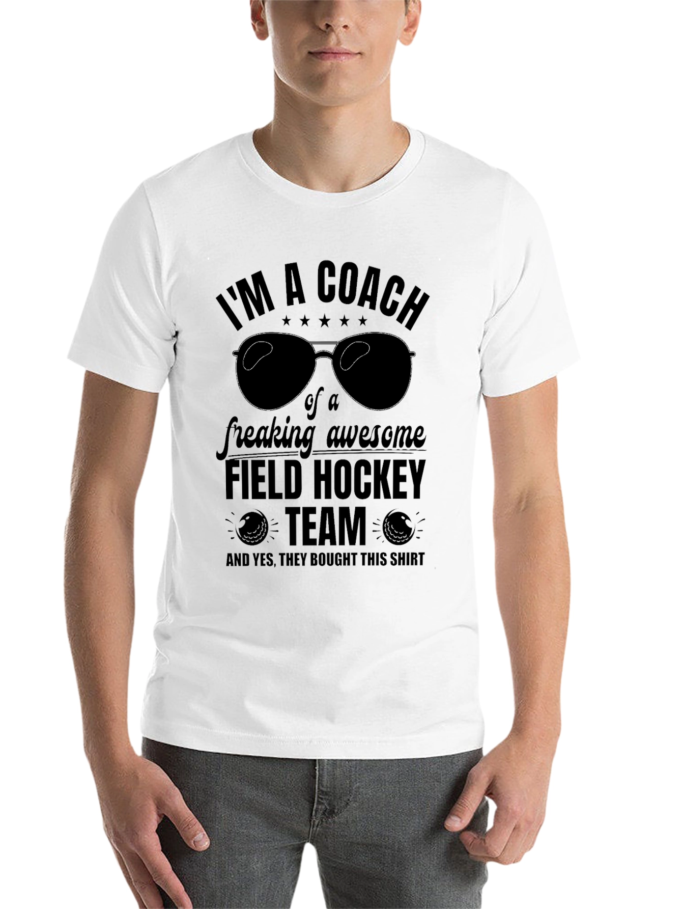 Black Field Hockey Coach T-Shirt: Awesome Team Tee view 14