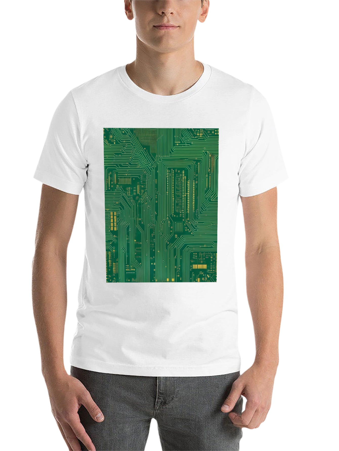 Black Circuit Board Graphic Tee - Black view 14
