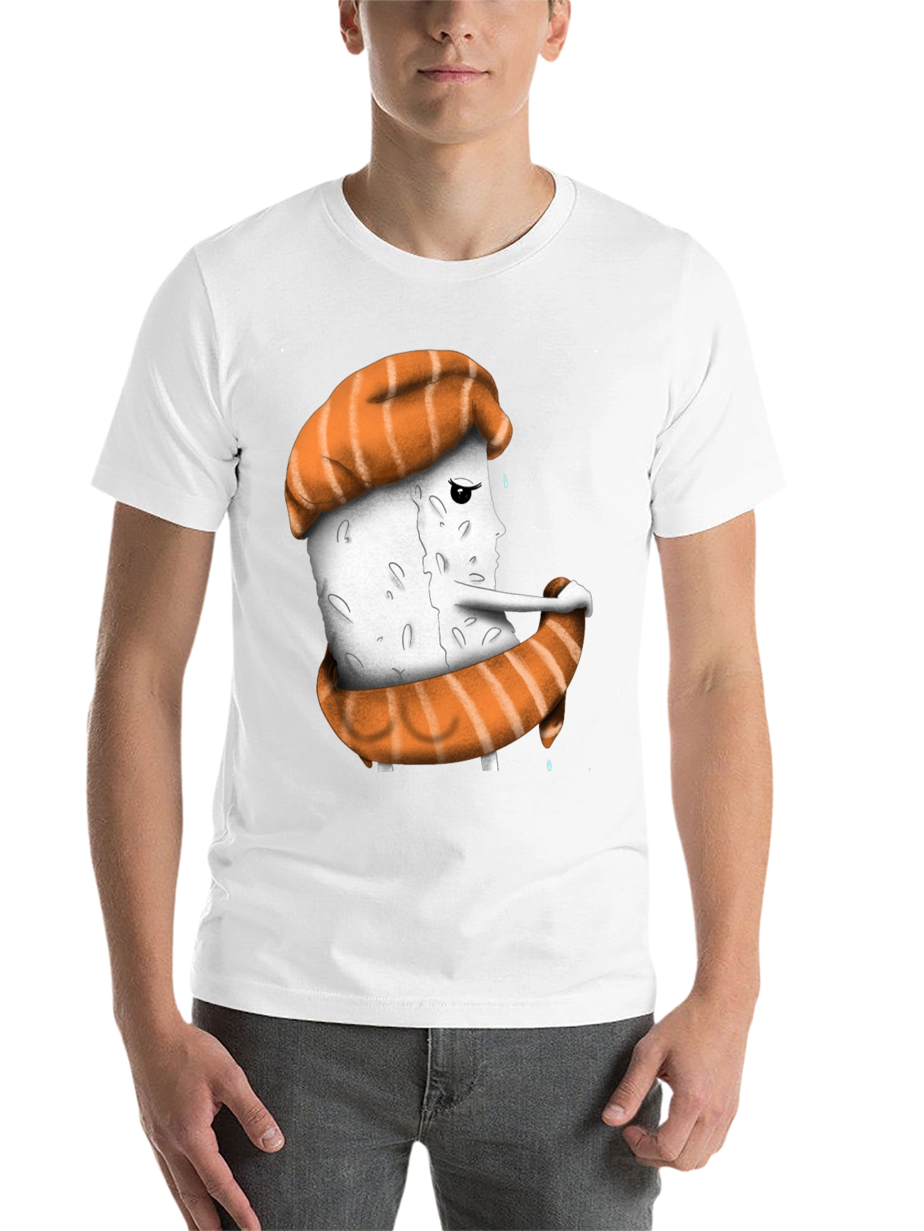 Black Sushi Sadness T-Shirt - Unique Graphic Tee view 14