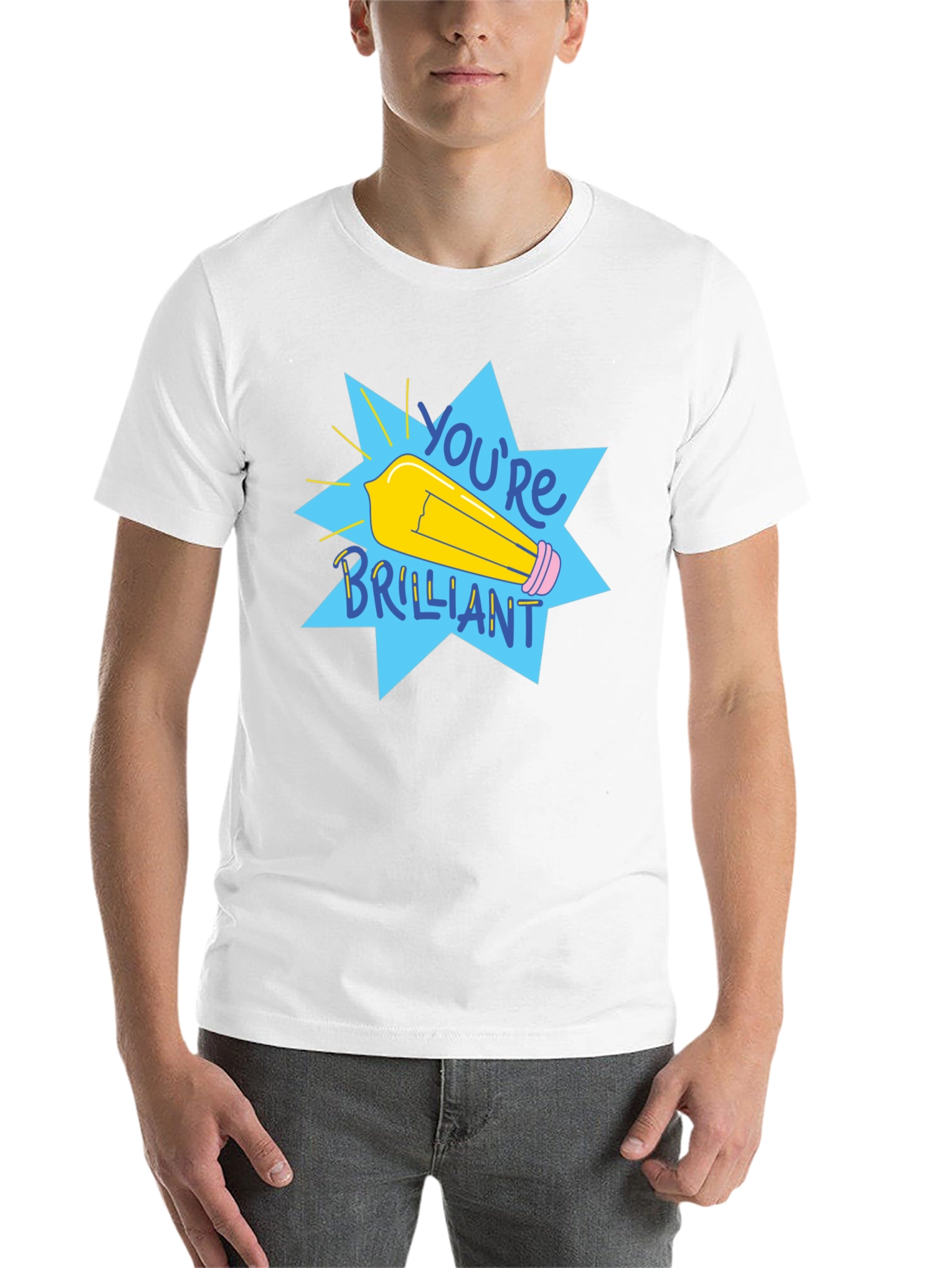 Black You're Brilliant Graphic Tee - Black Cotton T-Shirt view 14
