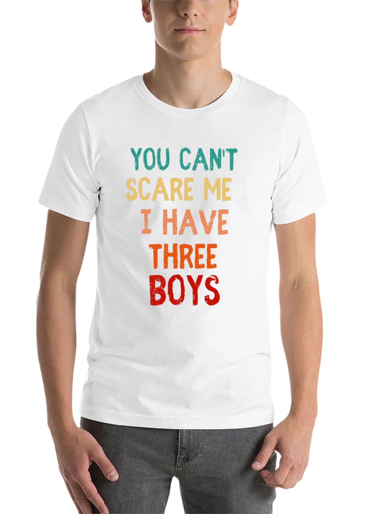 Black You Can't Scare Me I Have Three Boys T-Shirt view 14
