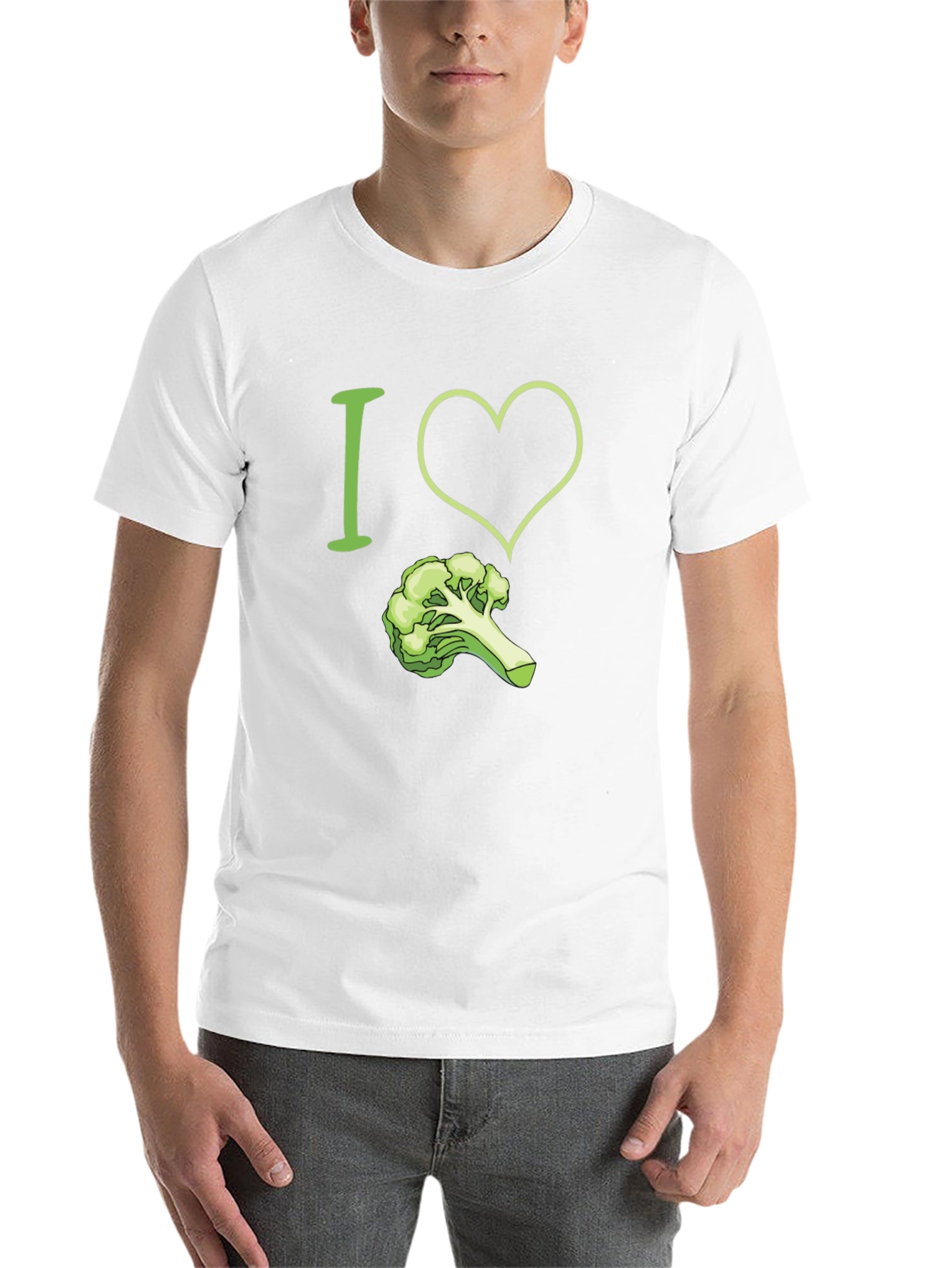 Black I Love Broccoli T-Shirt - Funny Vegan Tee view 14