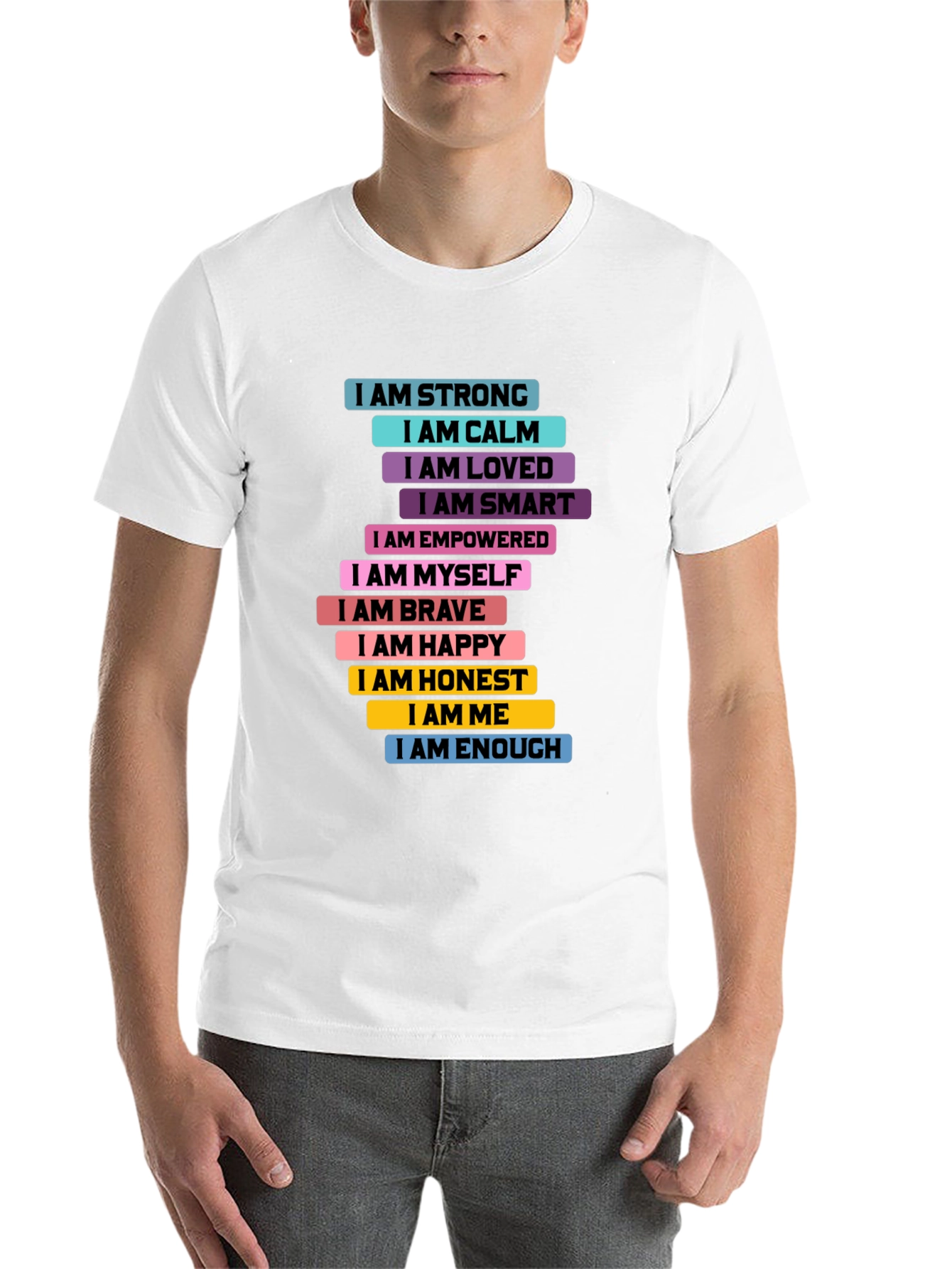 Black Inspirational "I AM" T-Shirt - Positive Affirmations view 14