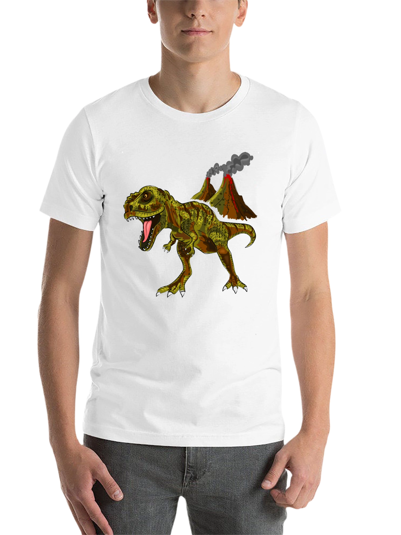 Black Dino Volcano T-Shirt - Jurassic Cool view 14