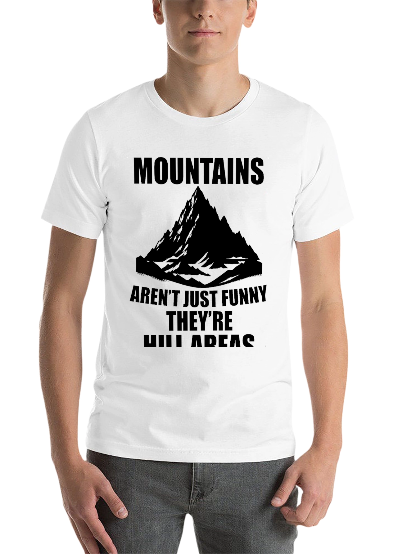 Black Funny Mountains T-Shirt - Hilarious Outdoors Graphic Tee view 14