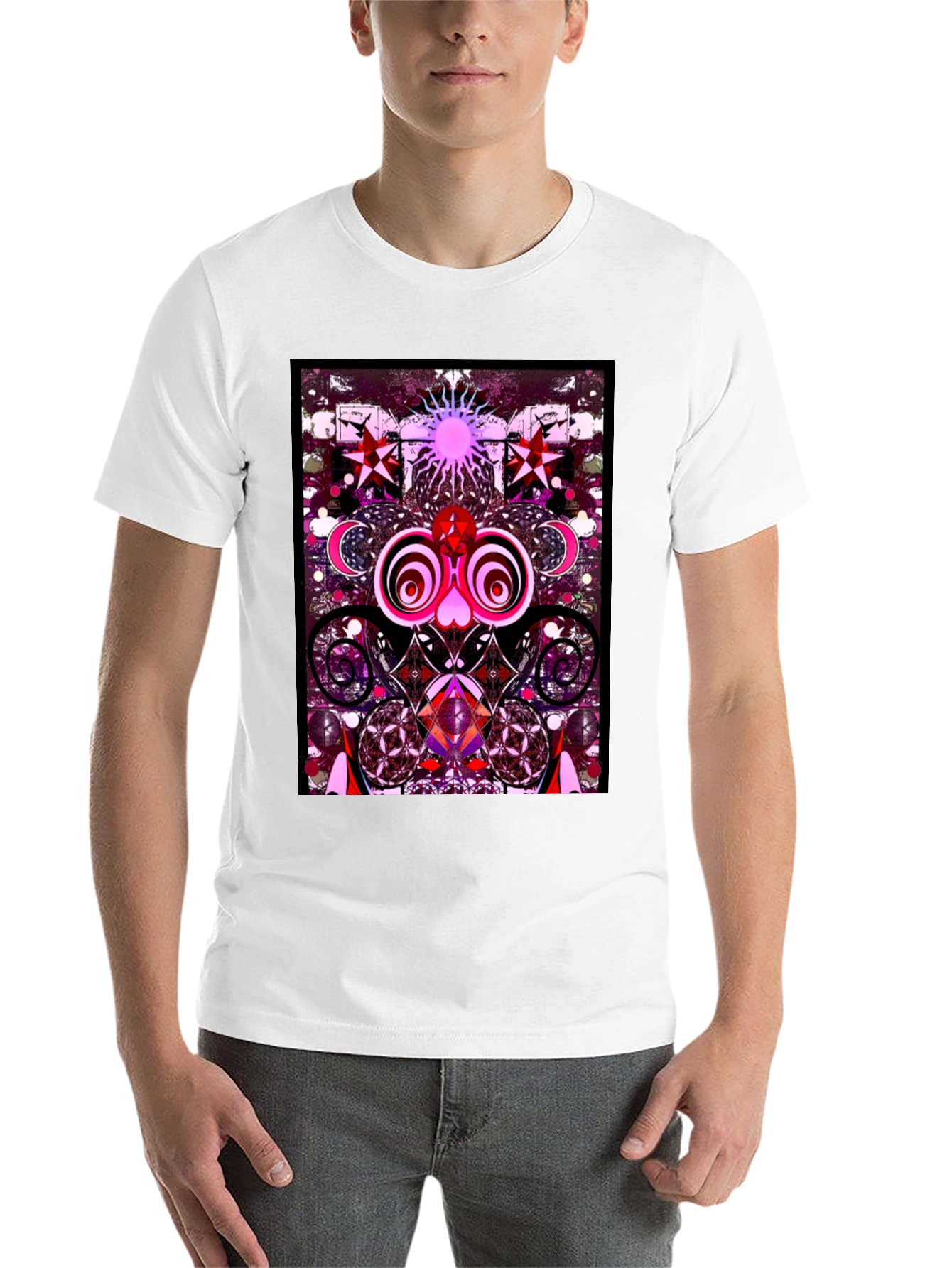 Black Psychedelic Art Graphic Tee view 14