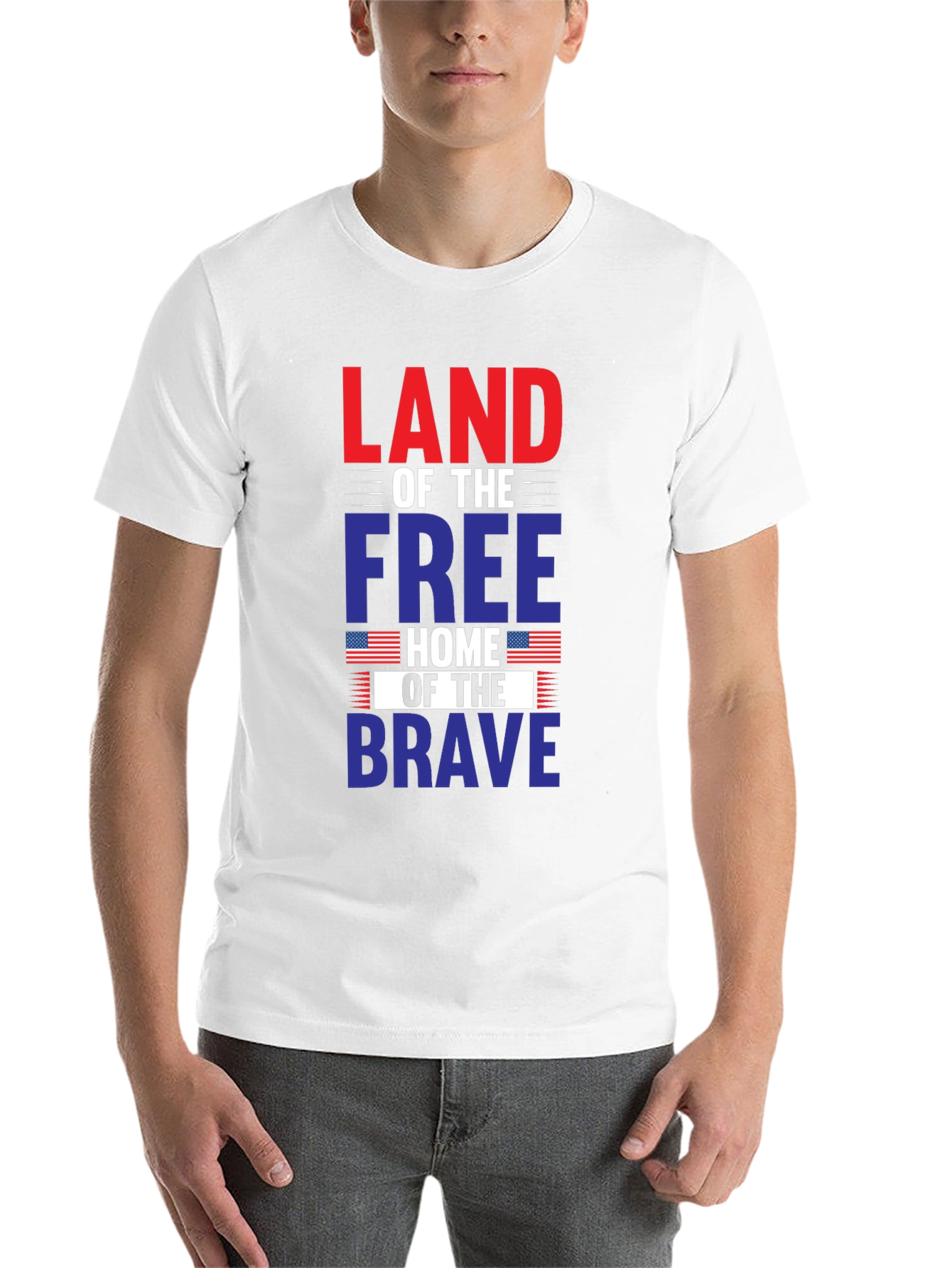 Black Patriotic T-Shirt: Land of the Free, Home of the Brave view 14