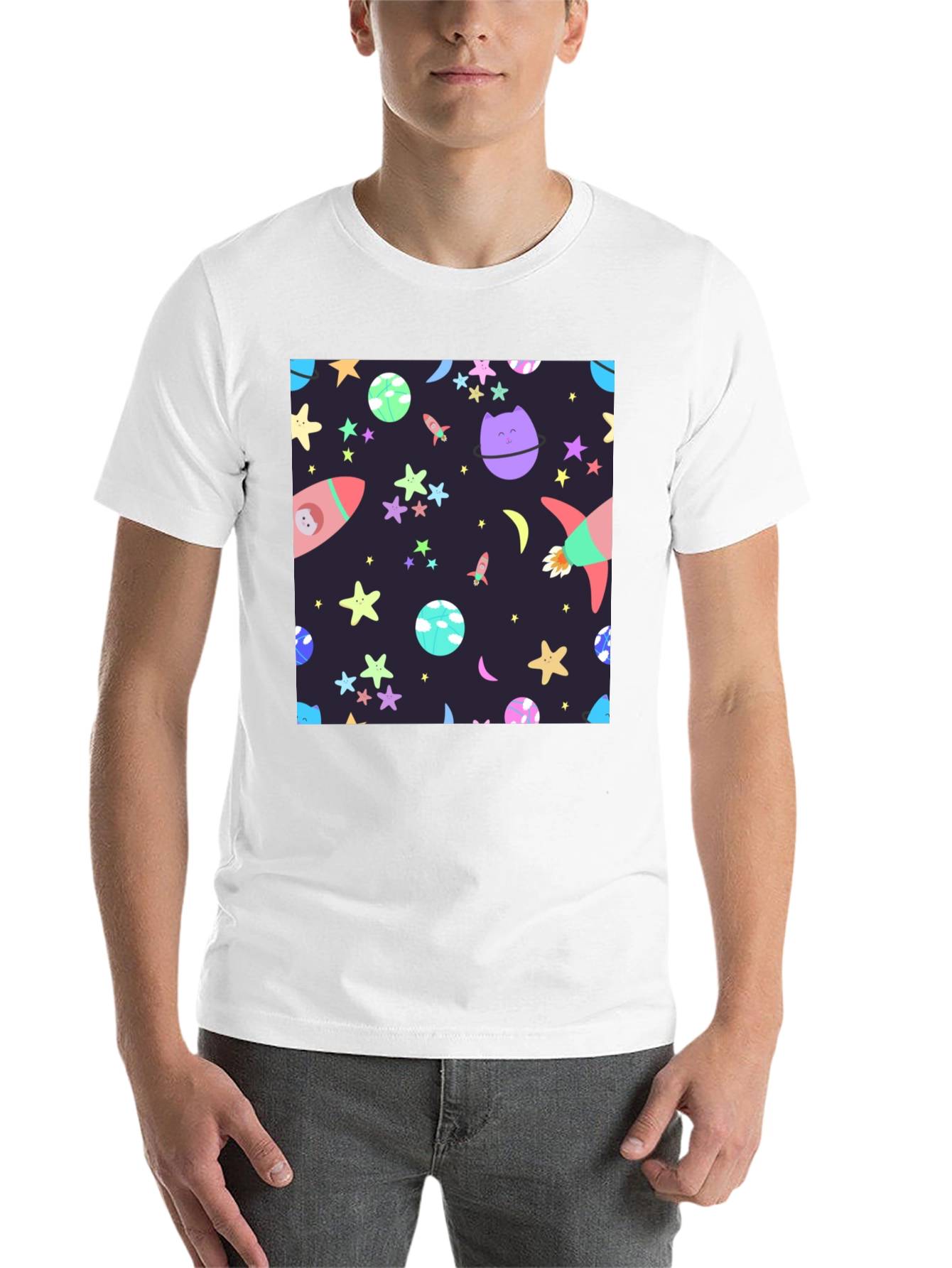 Black Cosmic Cartoon T-Shirt view 14