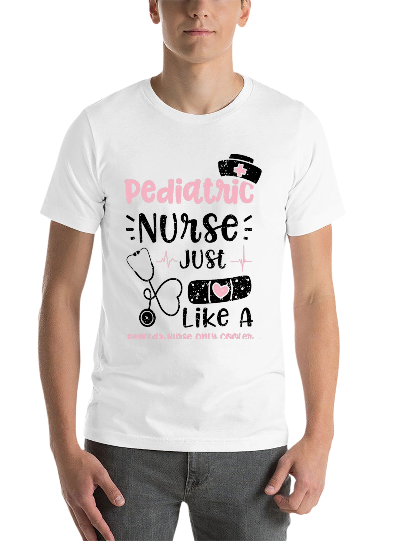 Black Pediatric Nurse T-Shirt - Cool Nurse Style view 14