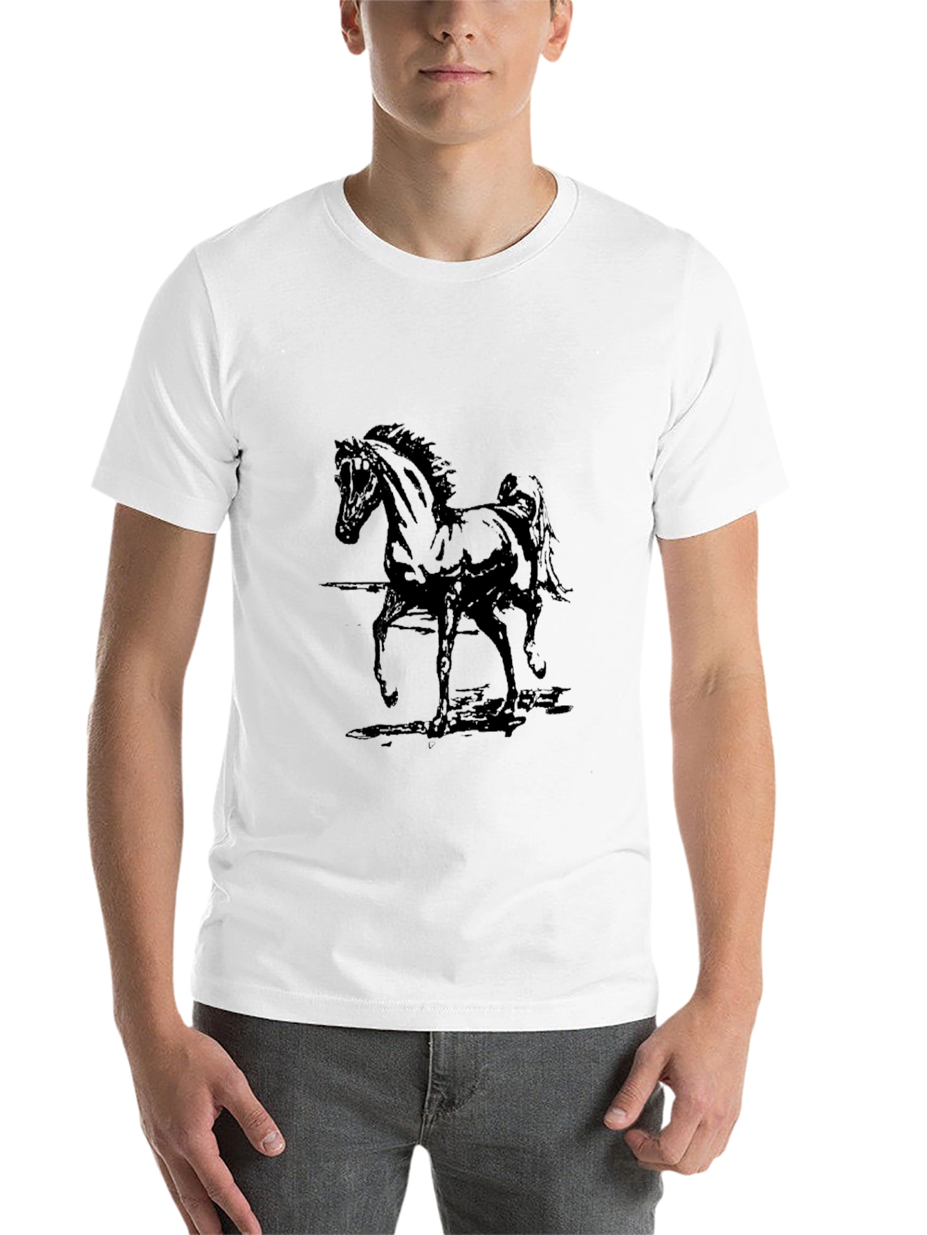 Black Black Horse Graphic Tee - Stylish & Comfortable view 14