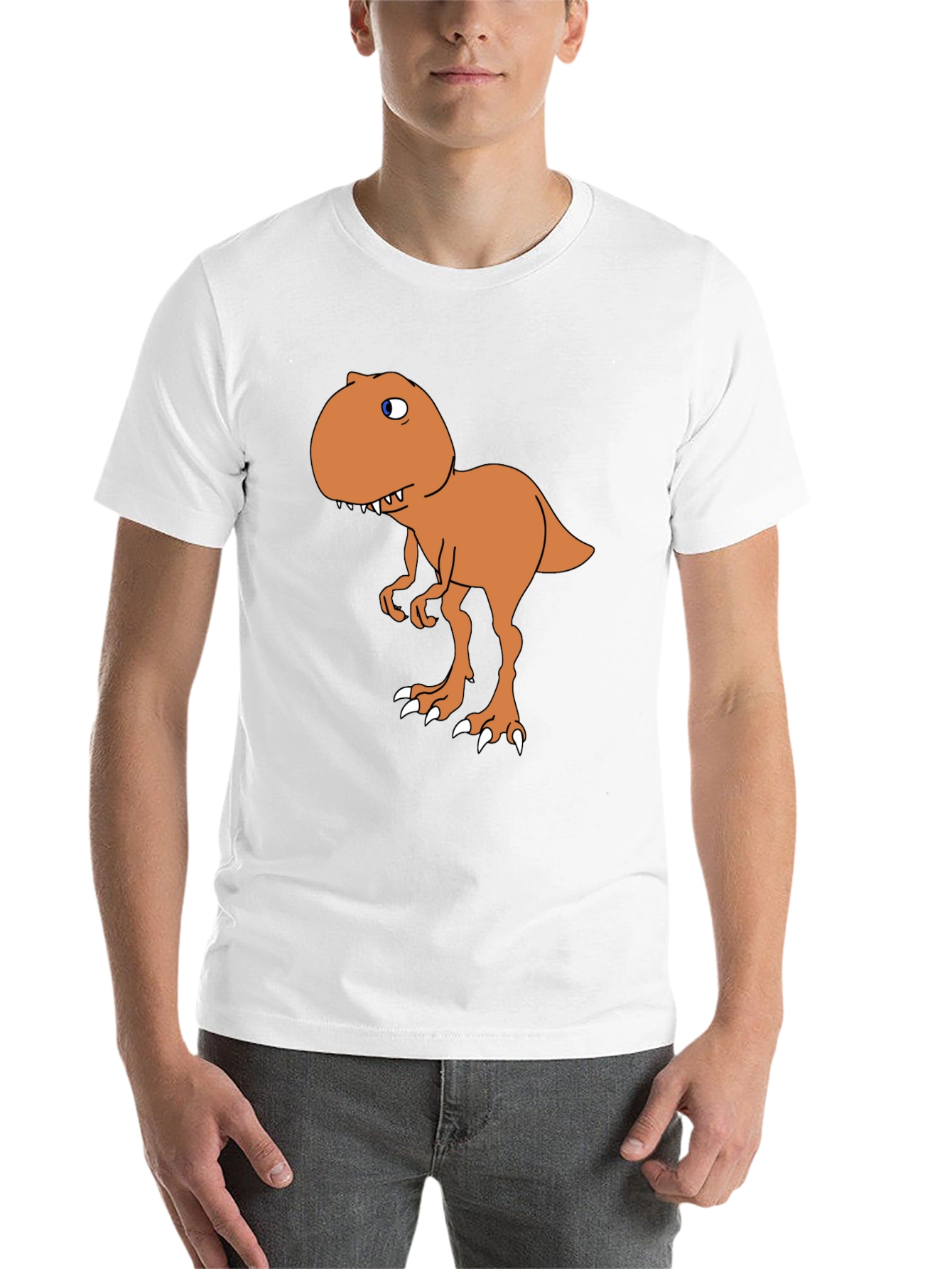 Black Cartoon Dinosaur Graphic Tee - Black view 14