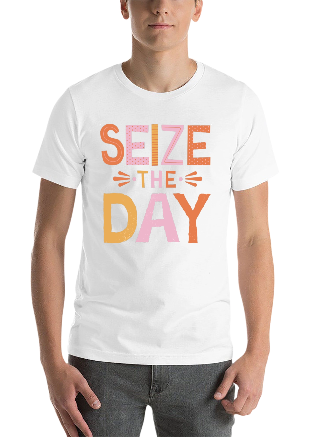 Black Seize the Day Graphic Tee - Trendy Black T-Shirt view 14