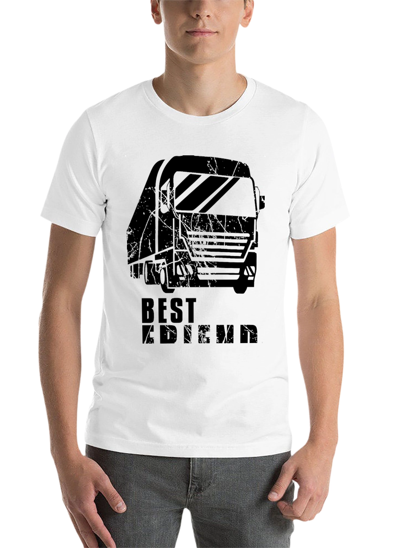 Black Truck Driver "Best Friend" Graphic Tee - Black view 14