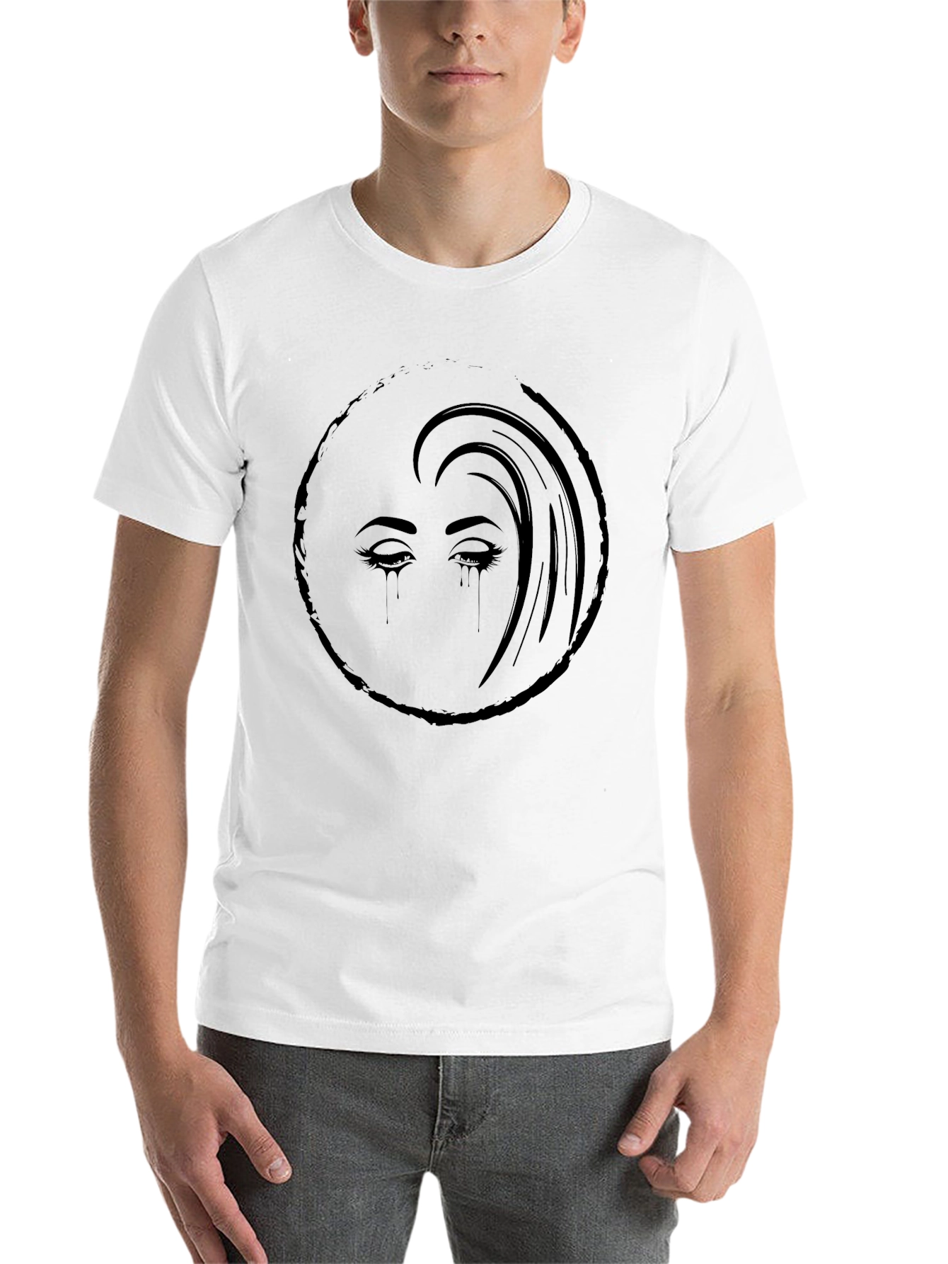 Black Emotional Gaze Graphic Tee - Black view 14