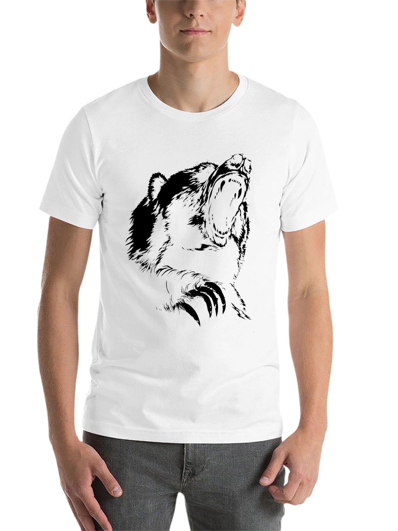 Black Men's Black Bear Graphic T-Shirt view 14