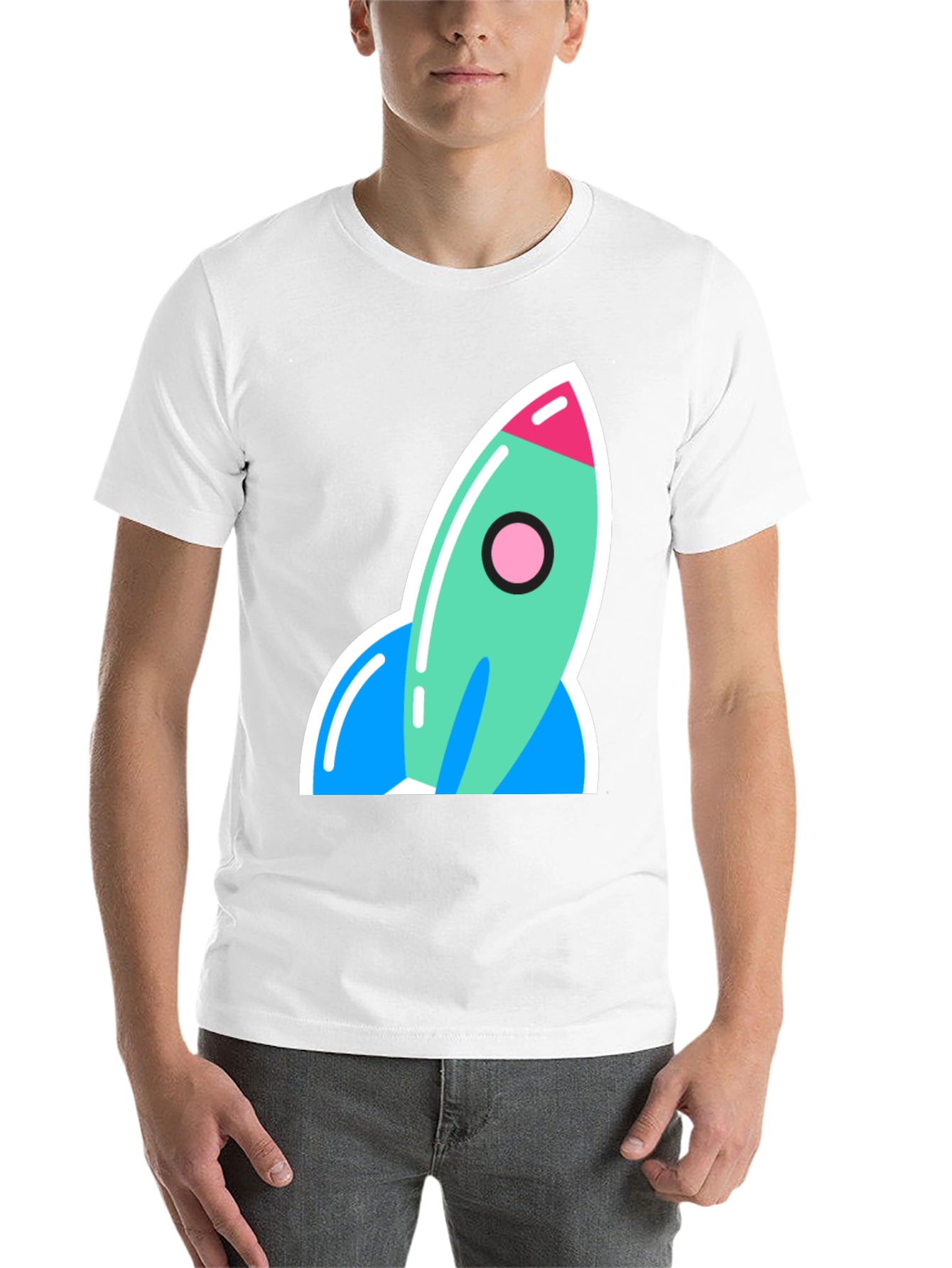 Black Retro Rocket Graphic Tee - Blast Off in Style! view 14