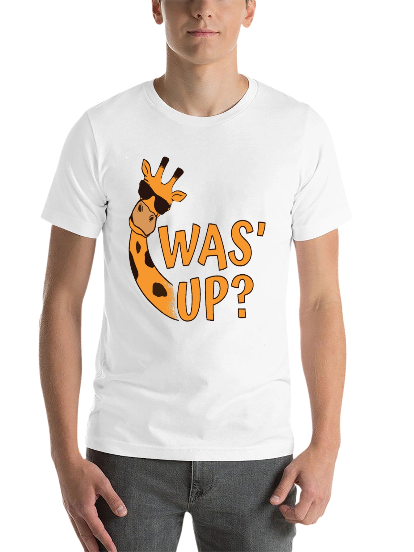 Black Cool Giraffe Was' Up? Black Graphic Tee view 14