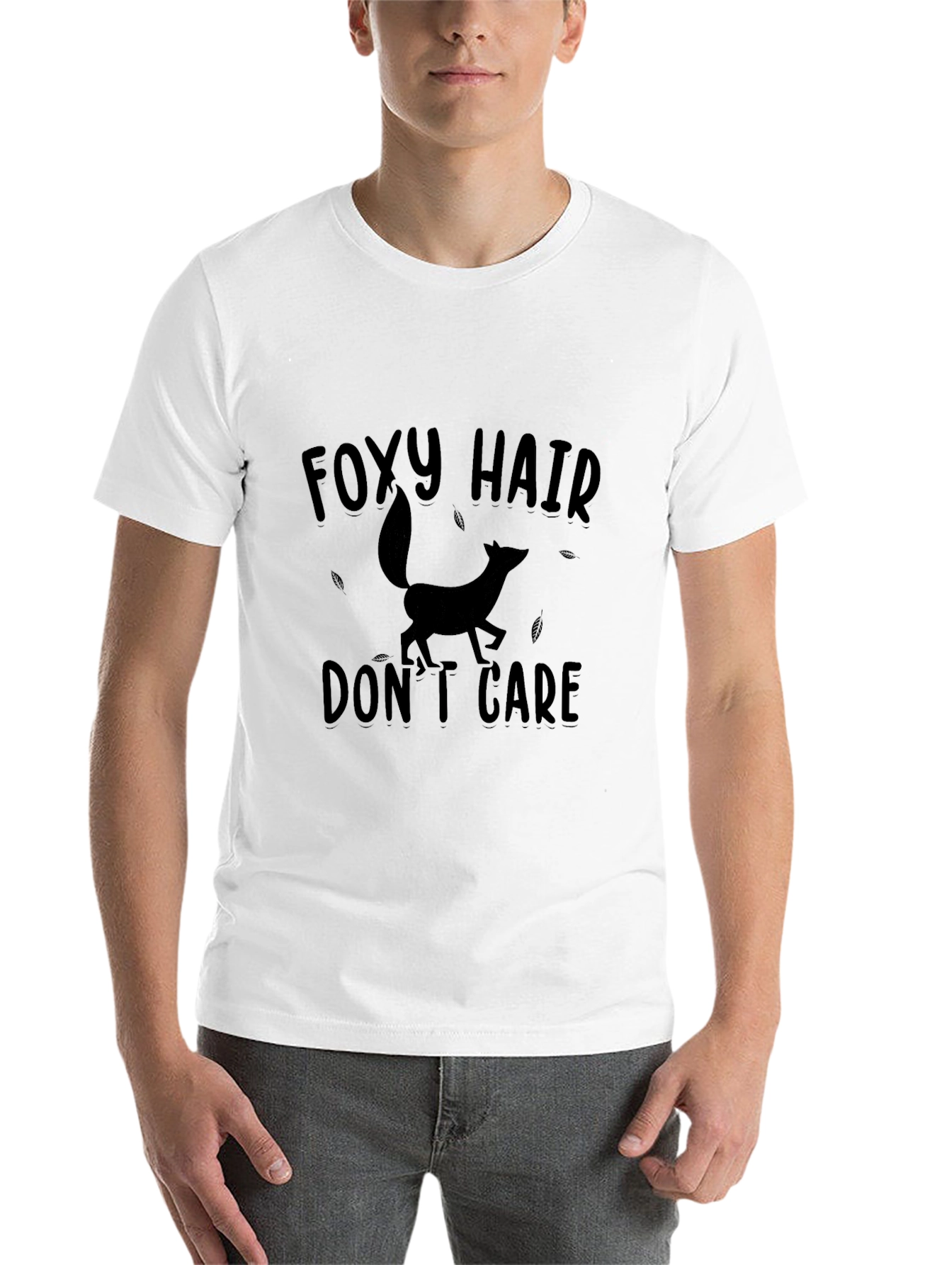 Black Foxy Hair Don't Care Black Graphic Tee view 14