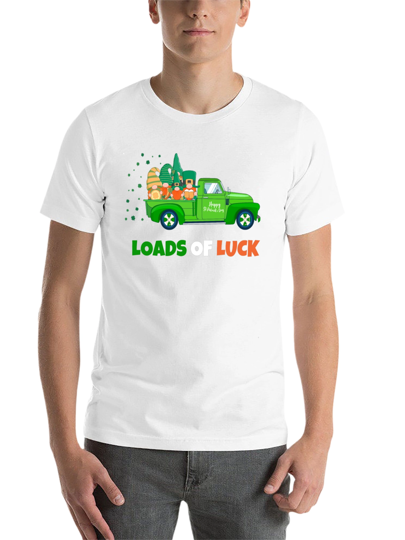Black Loads of Luck St. Patrick's Day Truck T-Shirt view 14