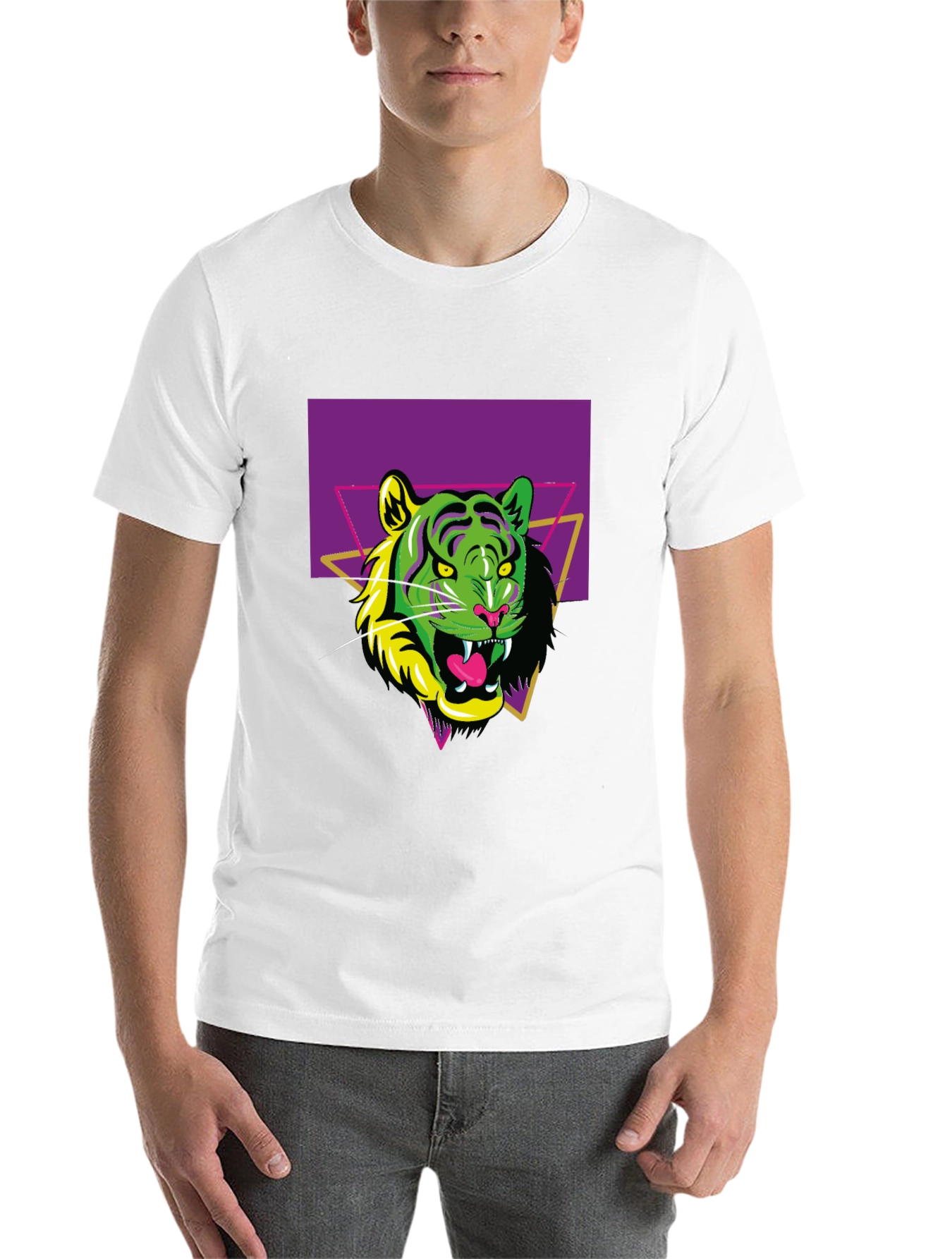 Black Retro Tiger Graphic Tee - Men's Black T-Shirt view 14