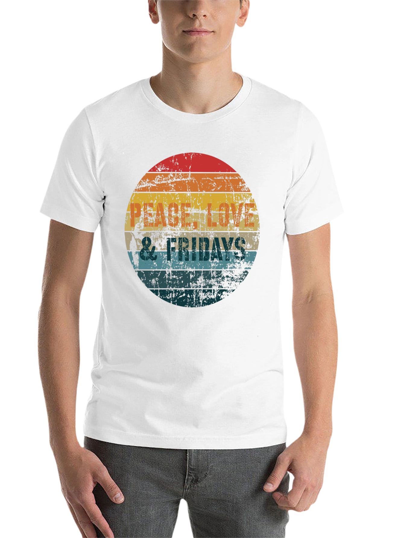 Black Peace Love & Fridays T-Shirt - Retro Vibe view 14